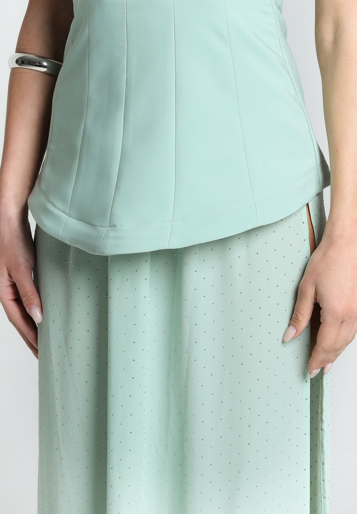 SANTAS Abito lungo CREAM verde menta da donna PV25020 VERDE SANTAS 