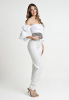 SANTAS Pantalone elegante DULCHE DE LECHE bianco da donna PV25024 BIANCO SANTAS 