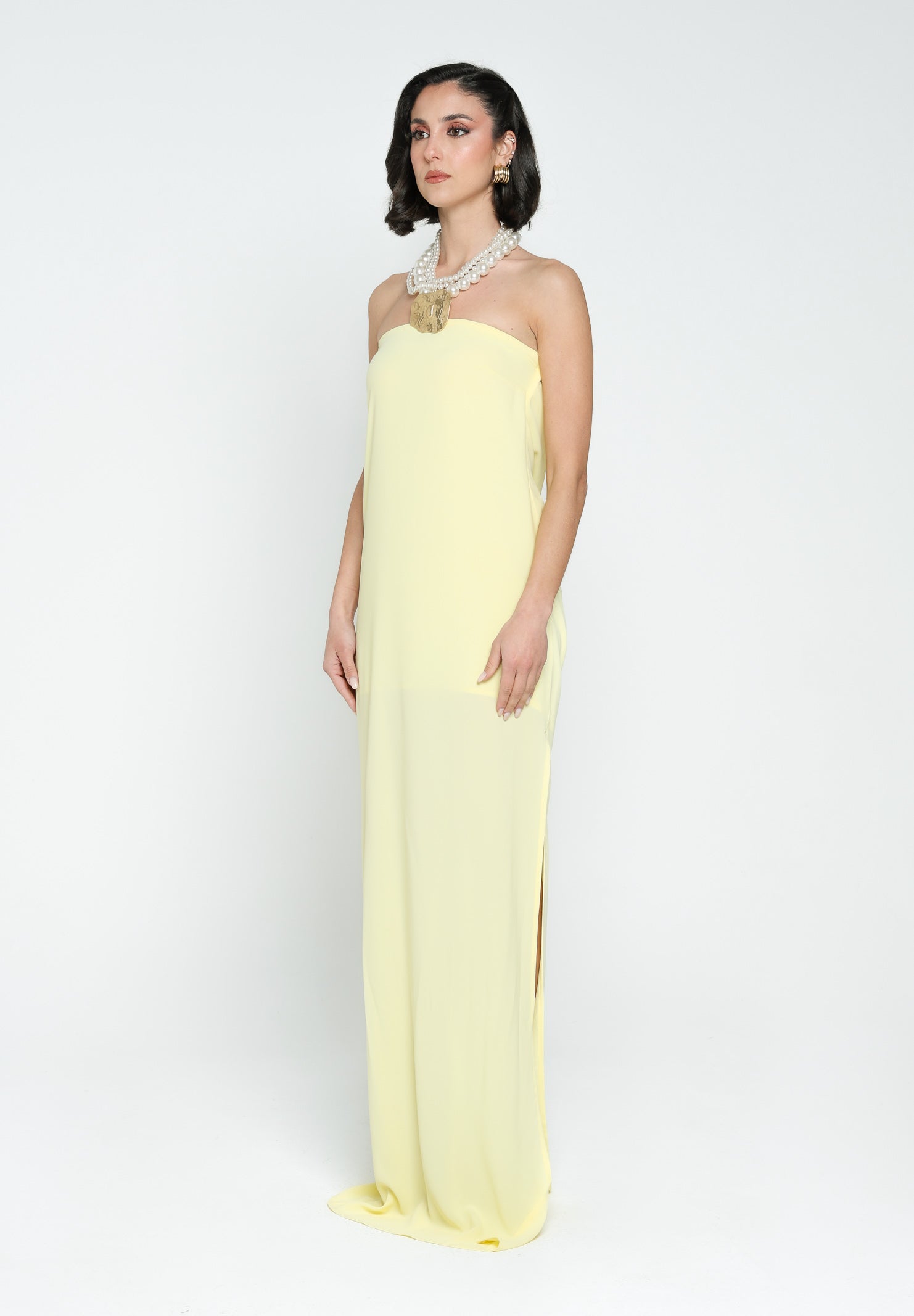 SANTAS Abito lungo CRUMBLE giallo da donna PV2503 GIALLO SANTAS 