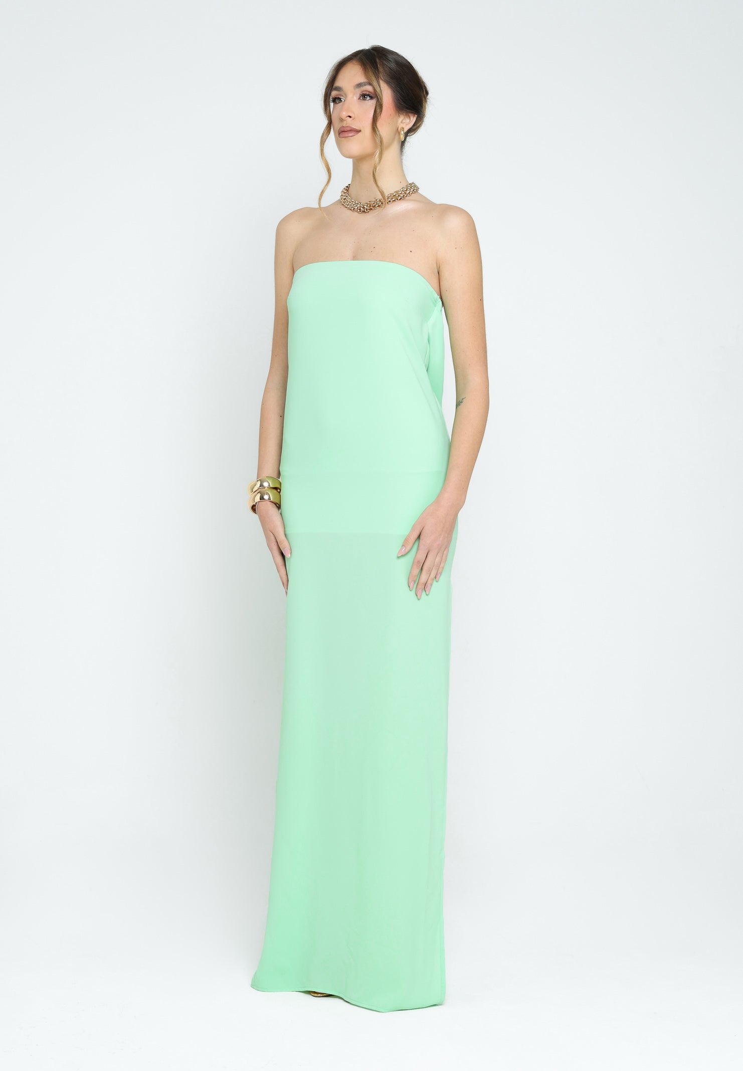 SANTAS Abito lungo CRUMBLE verde da donna PV2503 VERDE SANTAS 