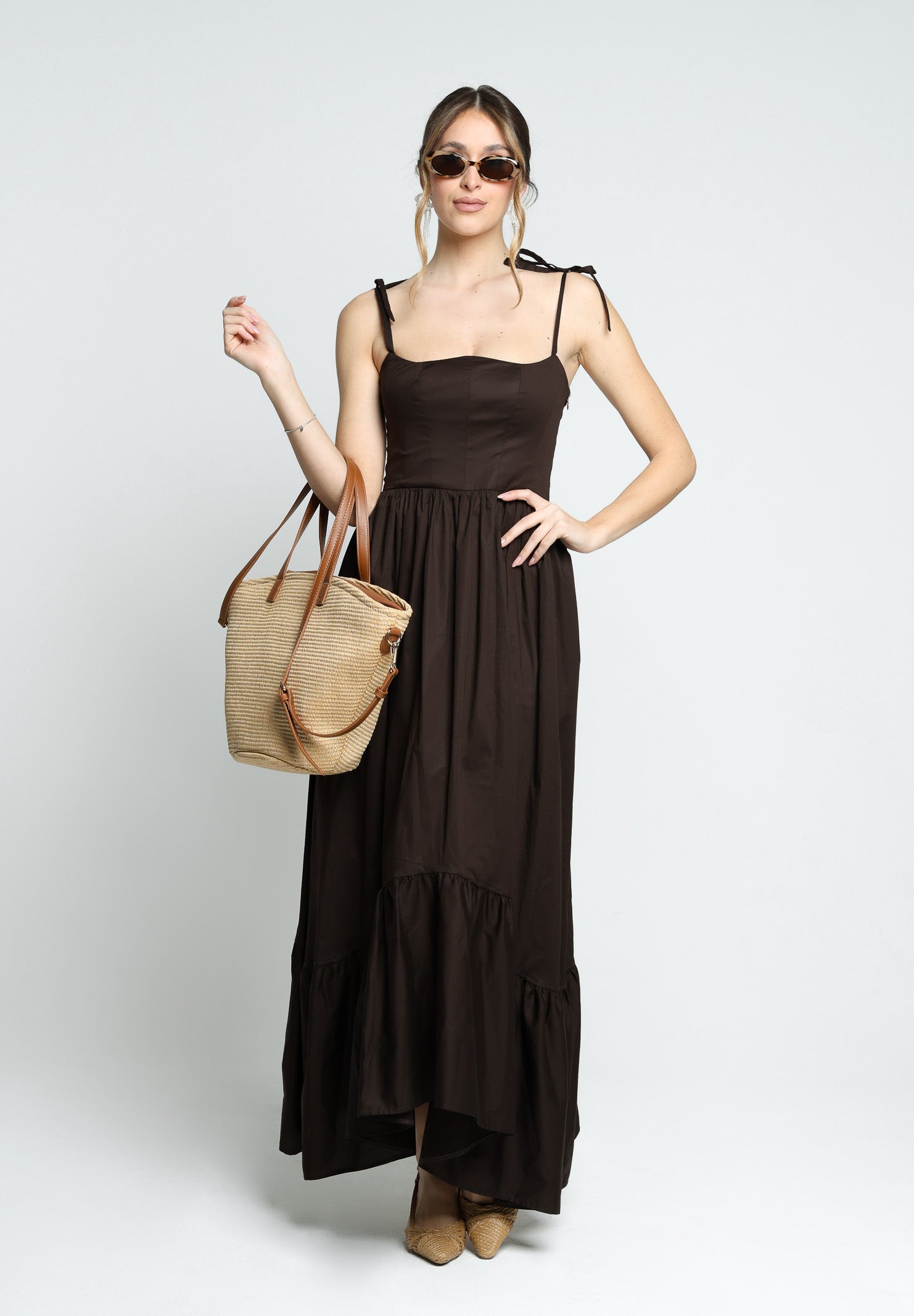 SANTAS Abito lungo DELIZIA marrone da donna PV2505 MARRONE SANTAS 