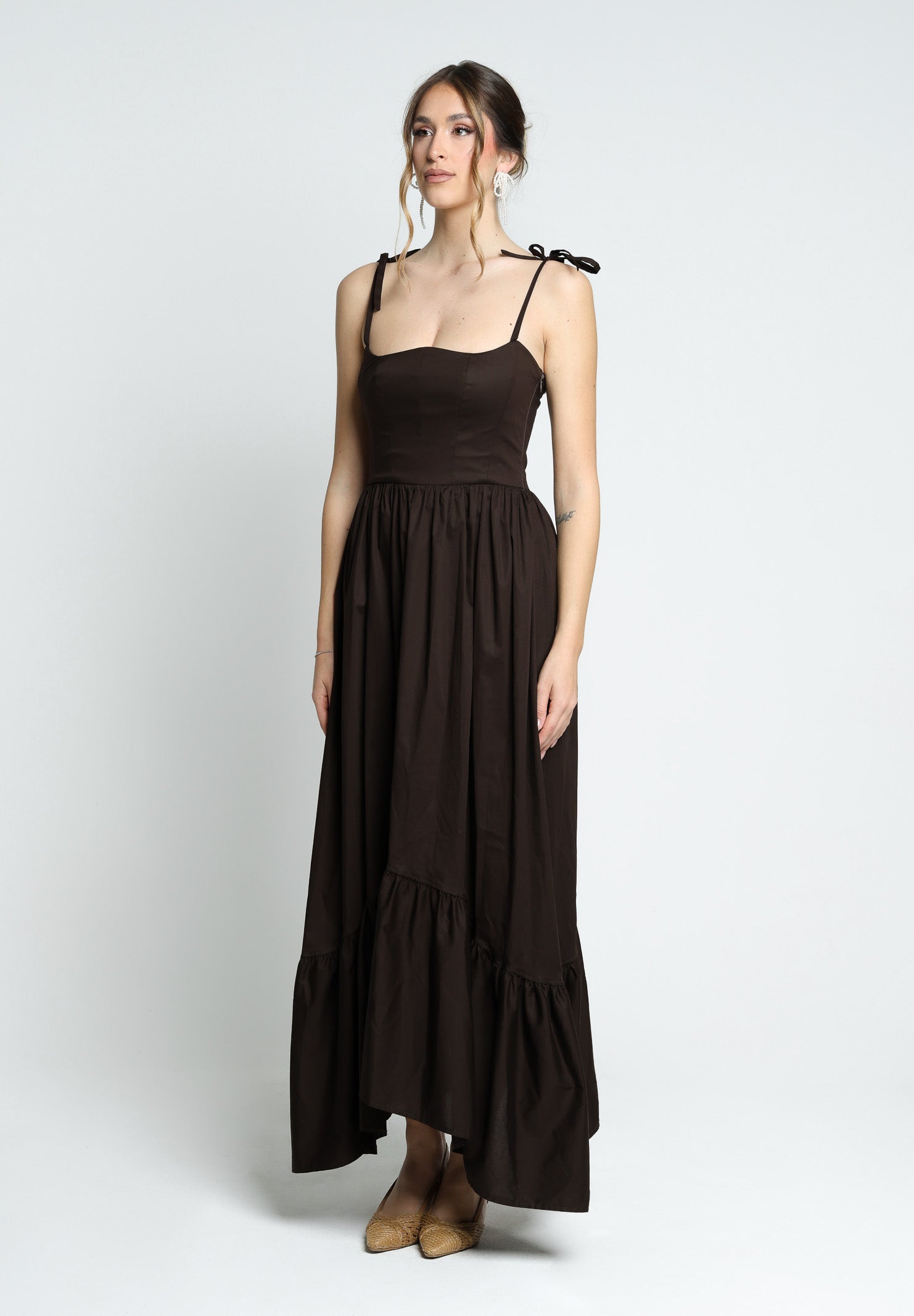 SANTAS Abito lungo DELIZIA marrone da donna PV2505 MARRONE SANTAS 