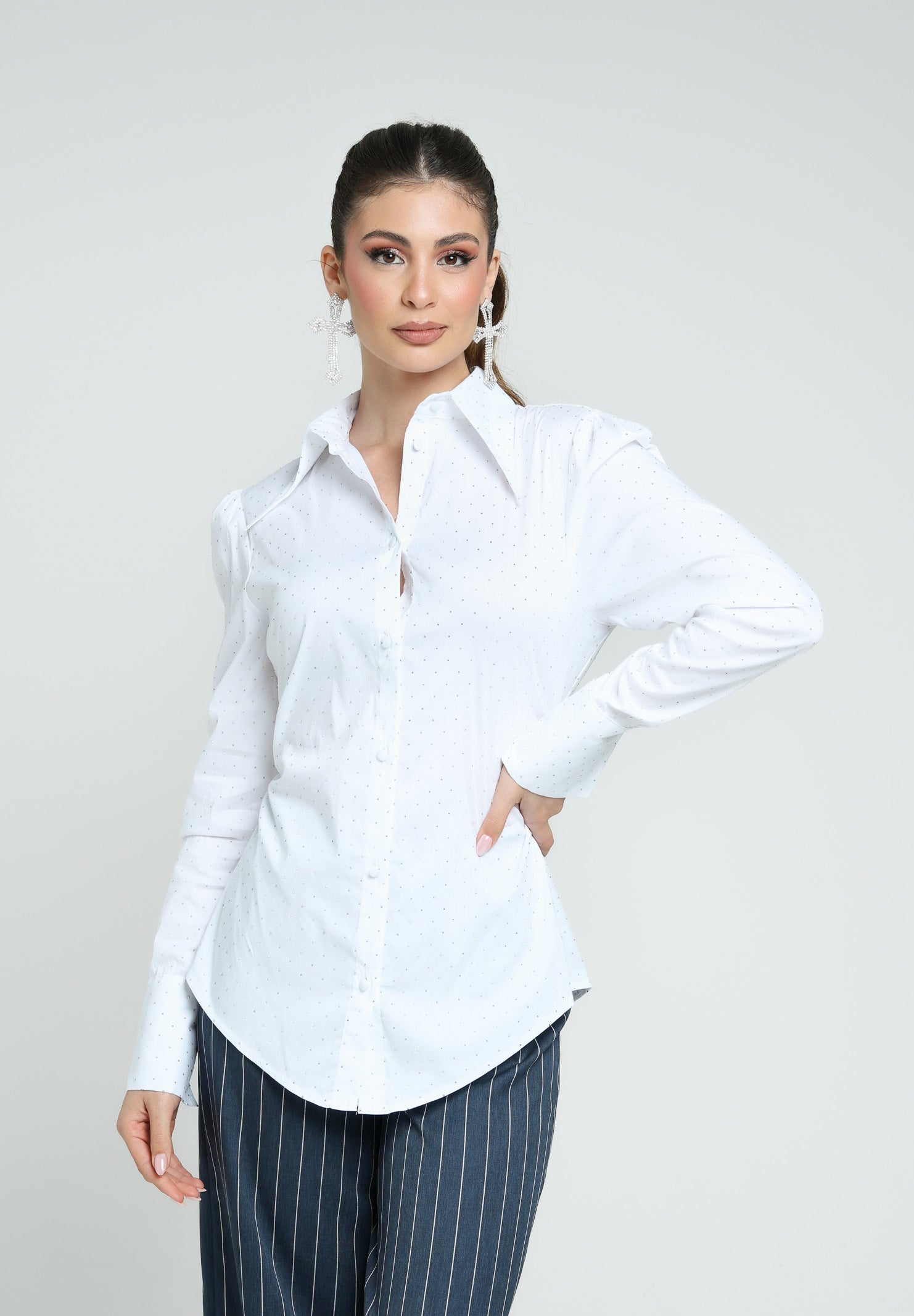 SANTAS Camicia a manica lunga CRèME BRULèE bianca da donna PV2506 BIANCO SANTAS 