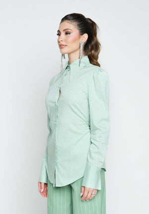 SANTAS Camicia a manica lunga CRèME BRULèE verde menta da donna PV2506 VERDE SANTAS 