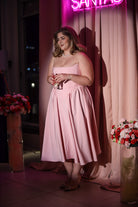 SANTAS Abito midi MARSHMALLOW rosa da donna PV2509 ROSA SANTAS 