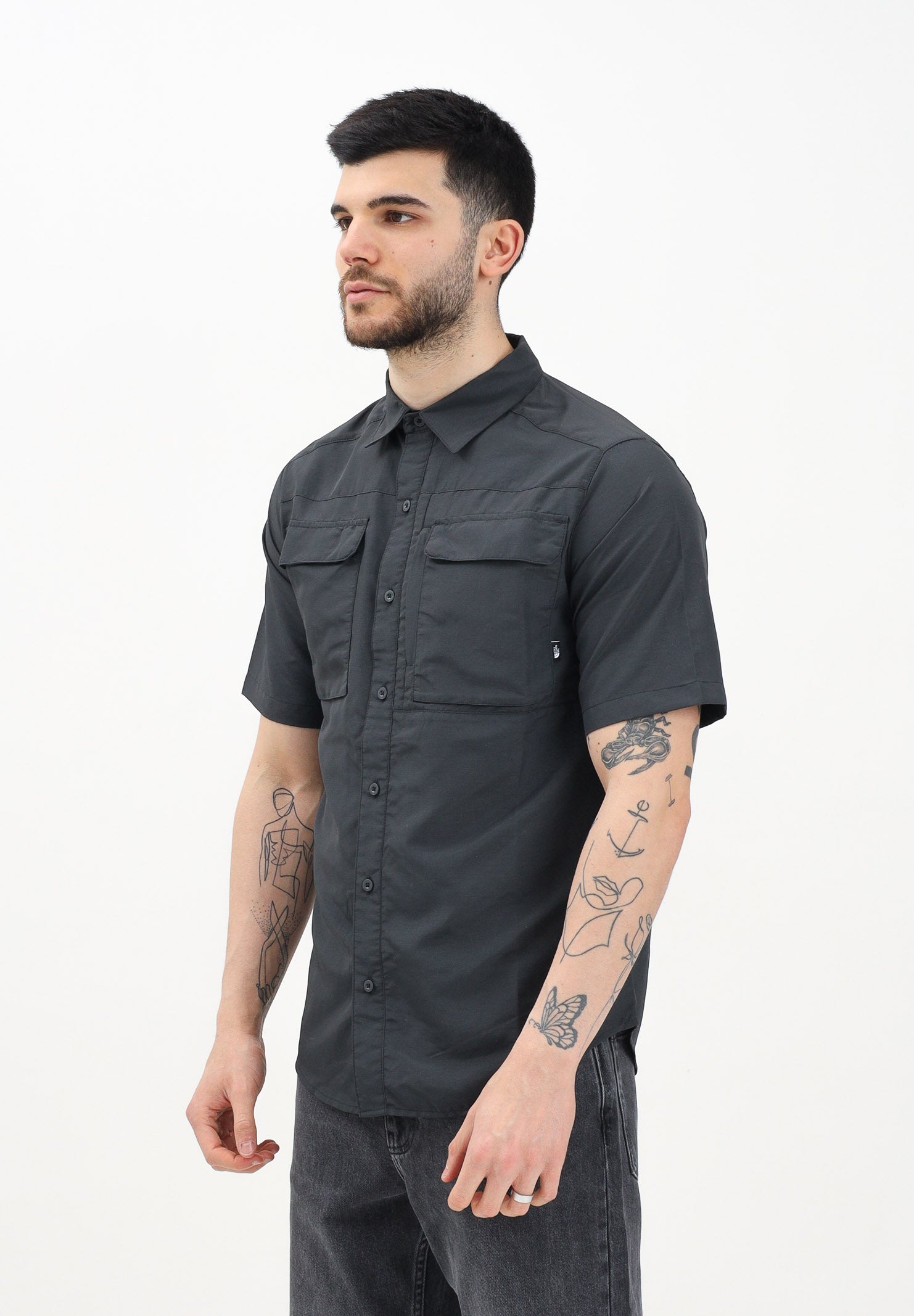 THE NORTH FACE Camicia a manica corta Sequoia grigia da uomo NF0A4T194EN1 . THE NORTH FACE 