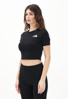 THE NORTH FACE T-shirt crop a manica corta nera da donna con logo NF0A55AOJK31 . THE NORTH FACE 