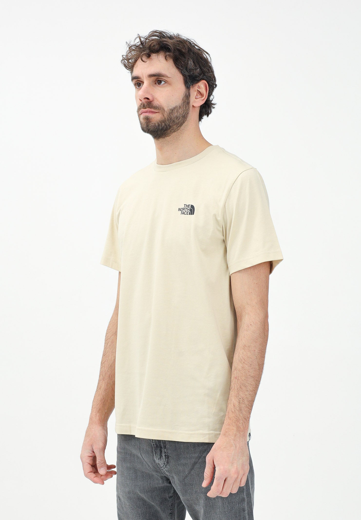 THE NORTH FACE T-shirt a manica corta Simple Dome panna da uomo NF0A87NG3X41 . THE NORTH FACE 