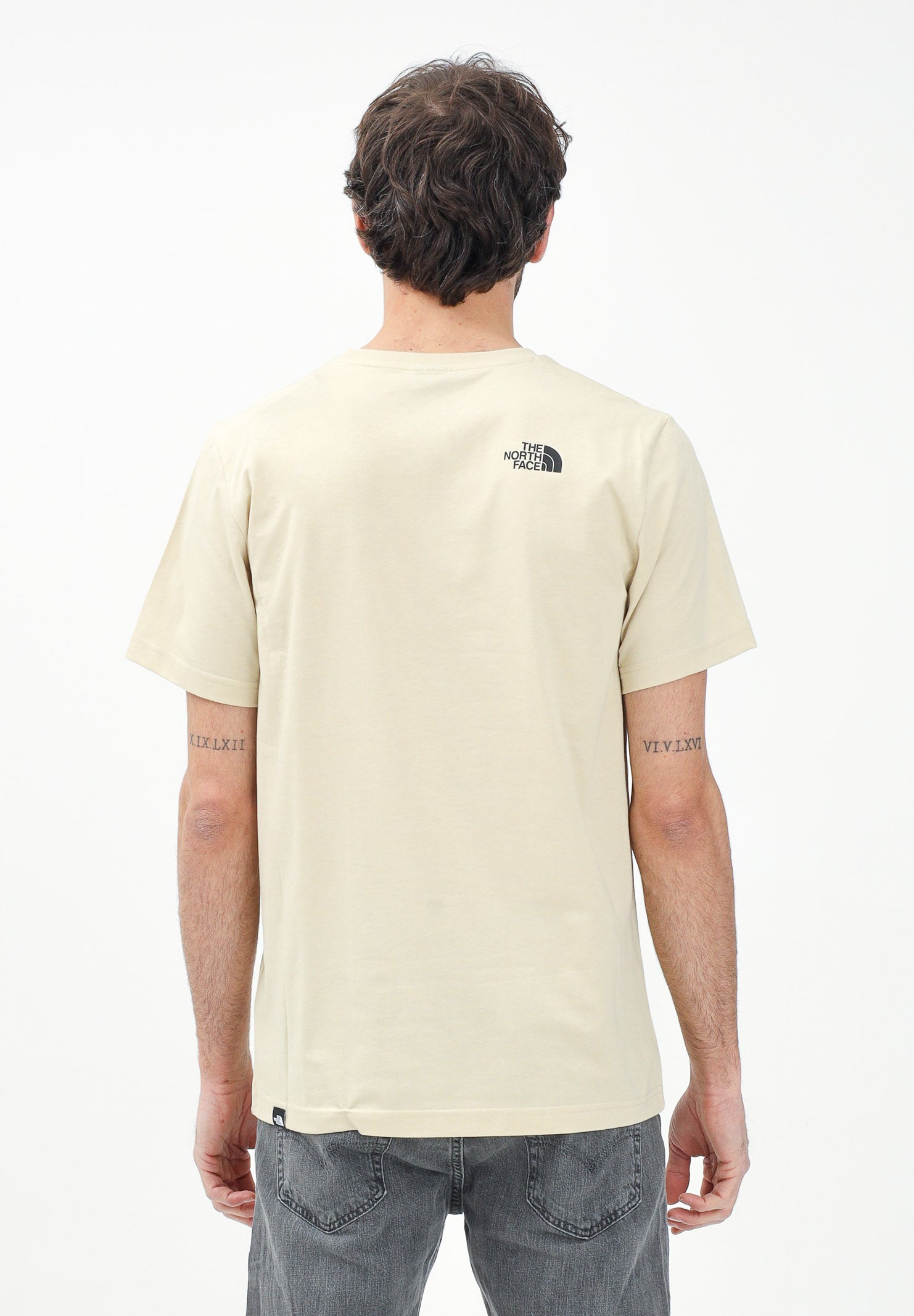 THE NORTH FACE T-shirt a manica corta Simple Dome panna da uomo NF0A87NG3X41 . THE NORTH FACE 