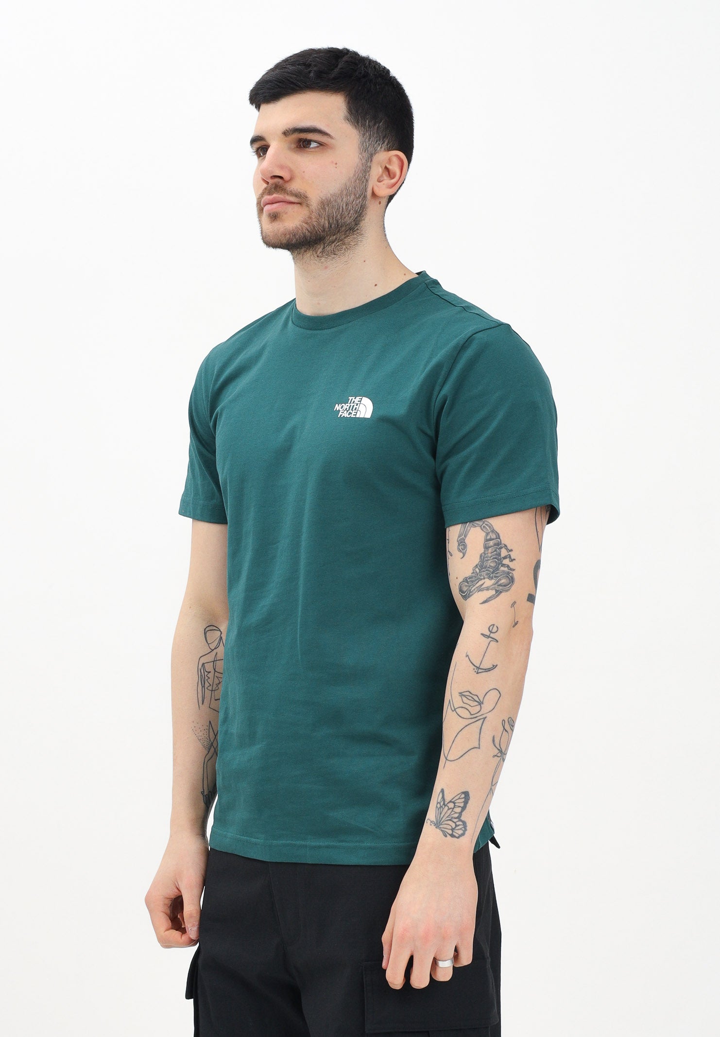 THE NORTH FACE T-shirt a manica corta Simple Dome verde da uomo NF0A87NG6GI1 . THE NORTH FACE 