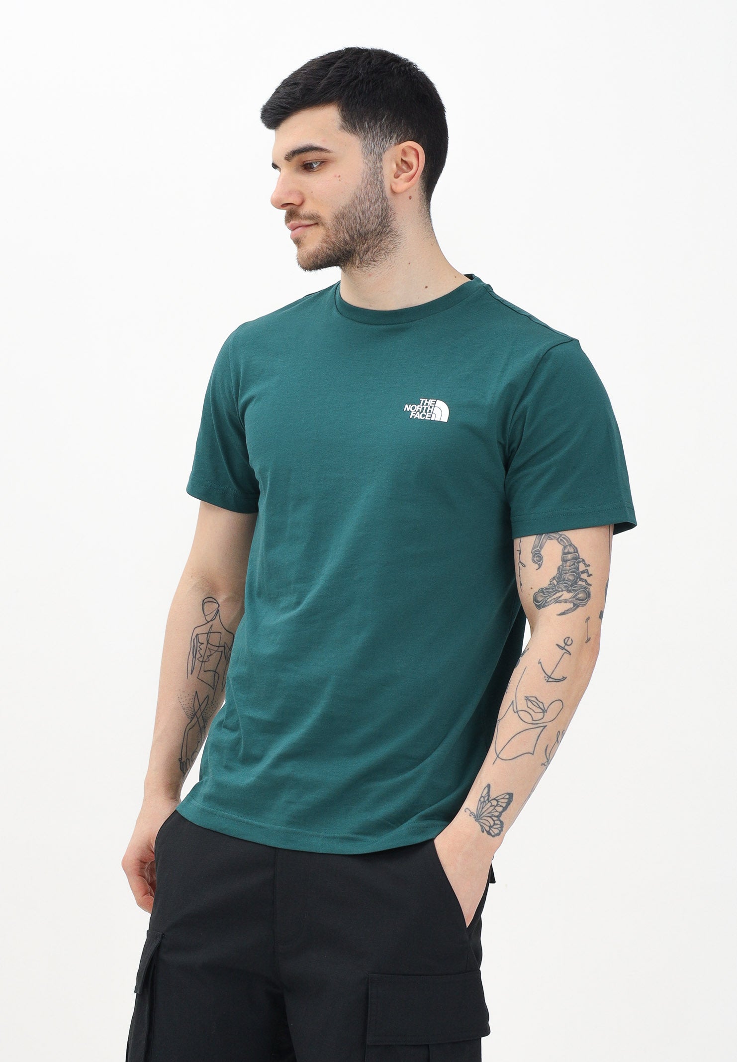 THE NORTH FACE T-shirt a manica corta Simple Dome verde da uomo NF0A87NG6GI1 . THE NORTH FACE 