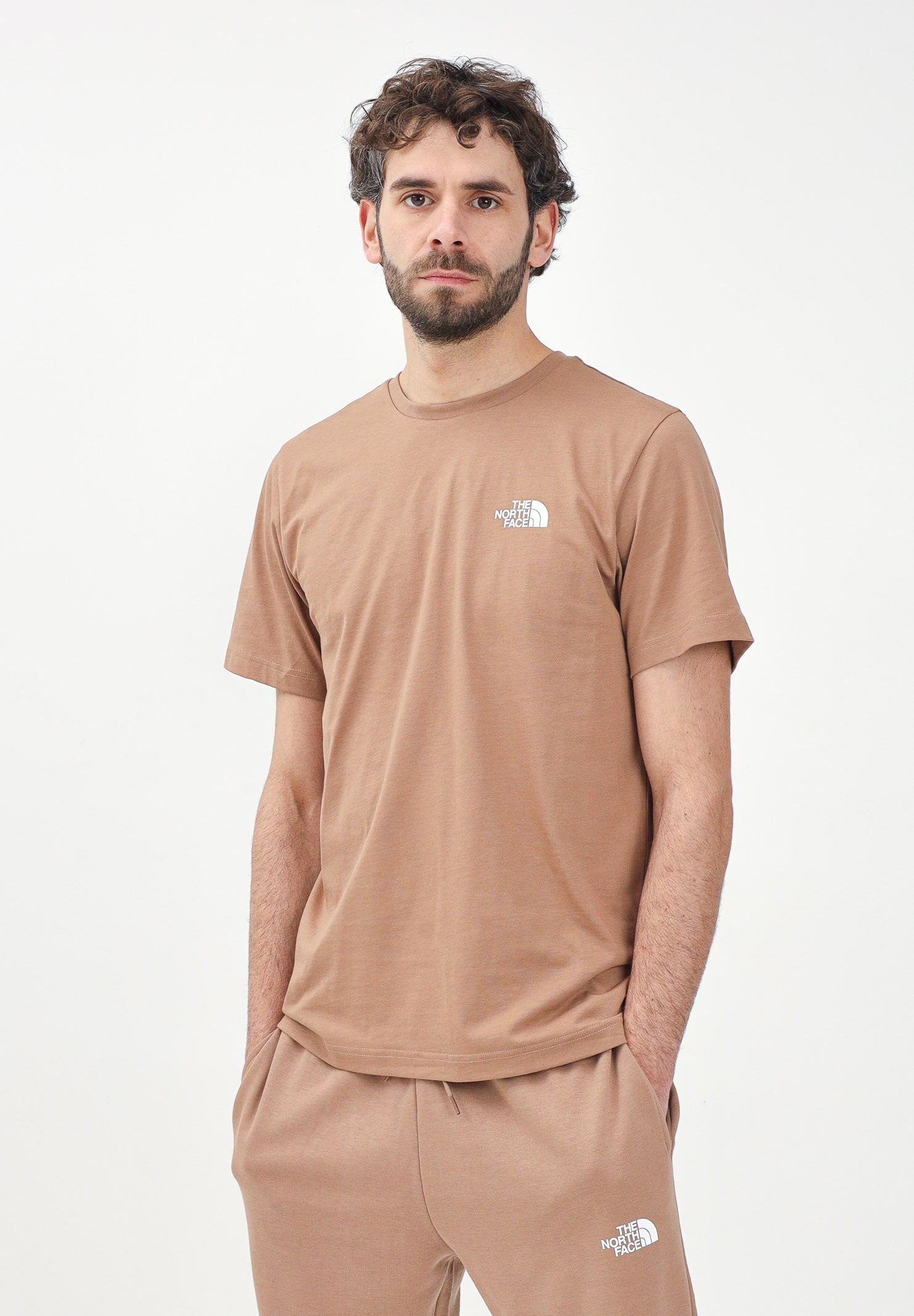 THE NORTH FACE T-shirt a manica corta Simple Dome marrone da uomo NF0A87NG6IH1 . THE NORTH FACE 
