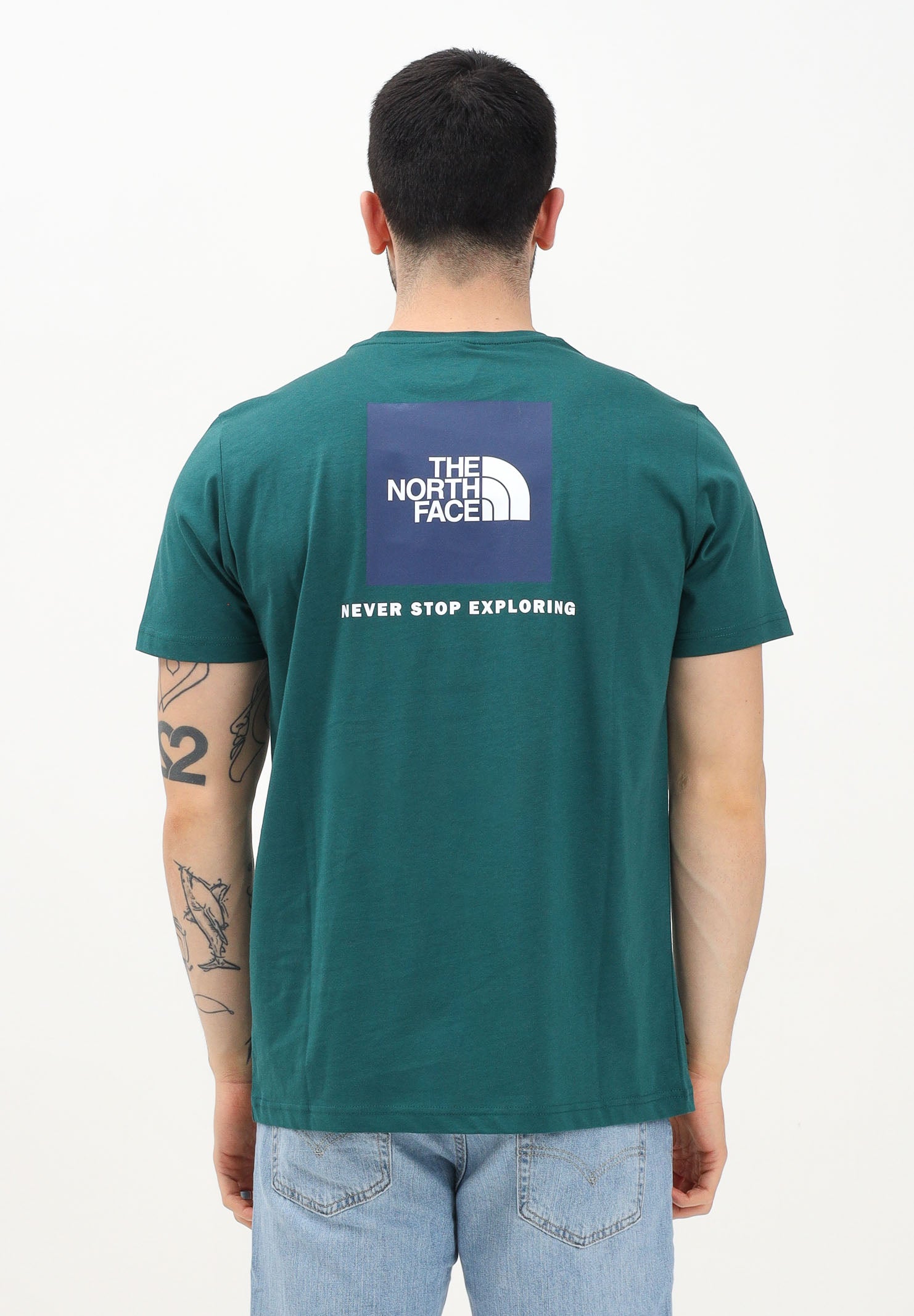 THE NORTH FACE T-shirt a manica corta NSE Reflective Box verde da uomo NF0A87NPA1B1 . THE NORTH FACE 