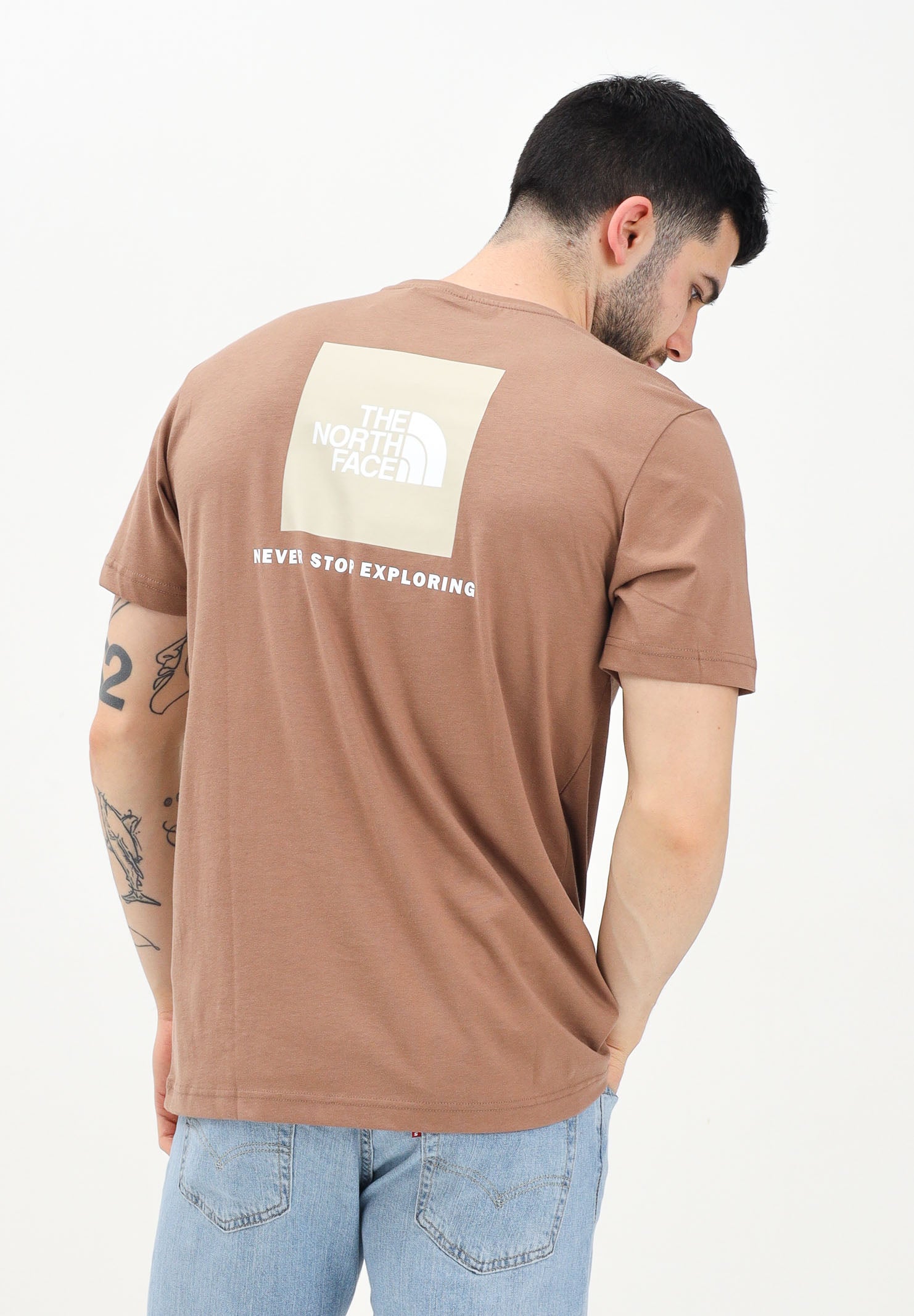 THE NORTH FACE T-shirt a manica corta NSE Reflective Box marrone da uomo NF0A87NPAR41 . THE NORTH FACE 