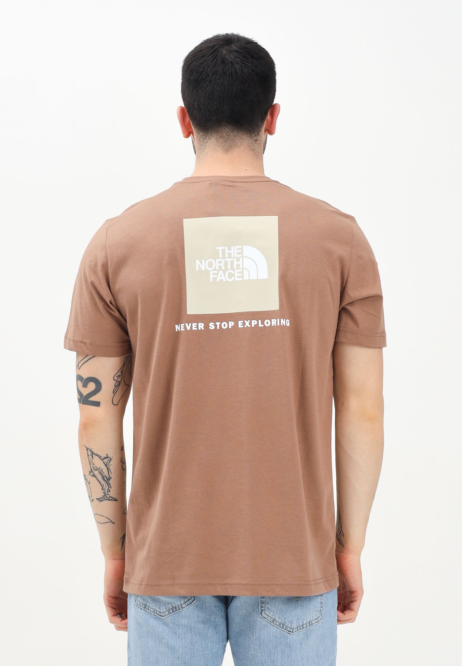 THE NORTH FACE T-shirt a manica corta NSE Reflective Box marrone da uomo NF0A87NPAR41 . THE NORTH FACE 
