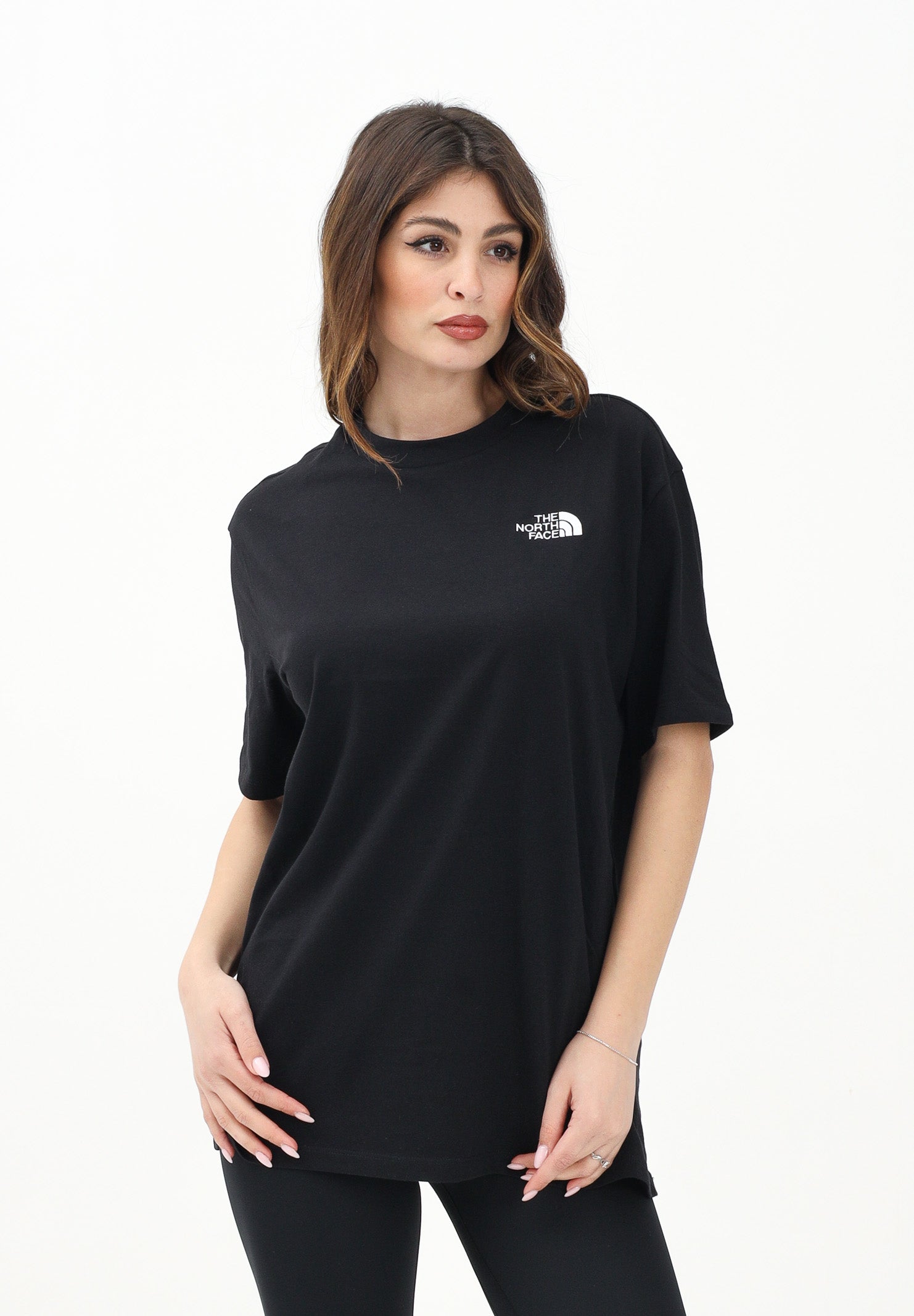THE NORTH FACE T-shirt a manica corta Simple Dome nera da donna NF0A87NQJK31 . THE NORTH FACE 
