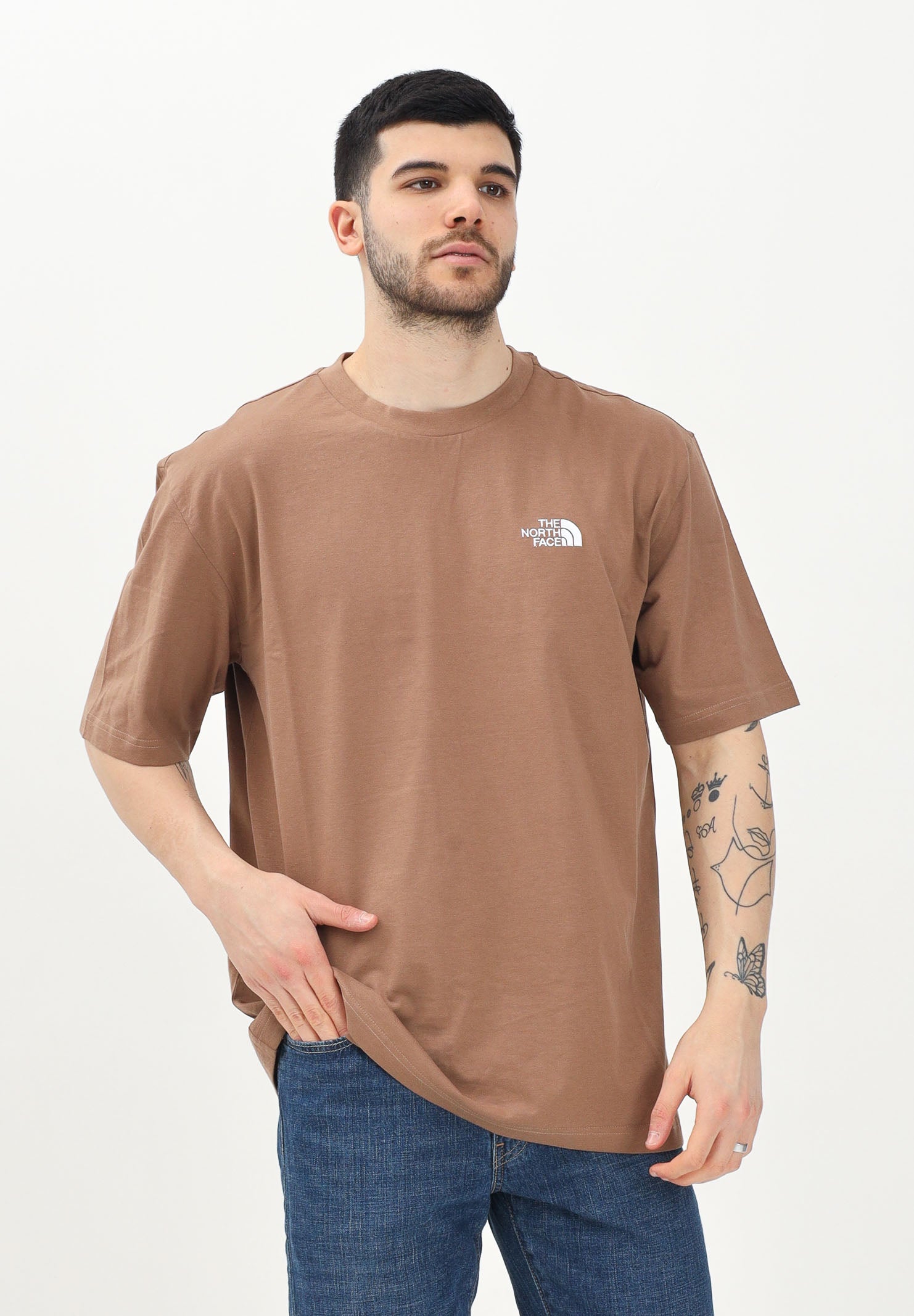 THE NORTH FACE T-shirt a manica corta Simple Dome marrone da uomo NF0A87NR6IH1 . THE NORTH FACE 