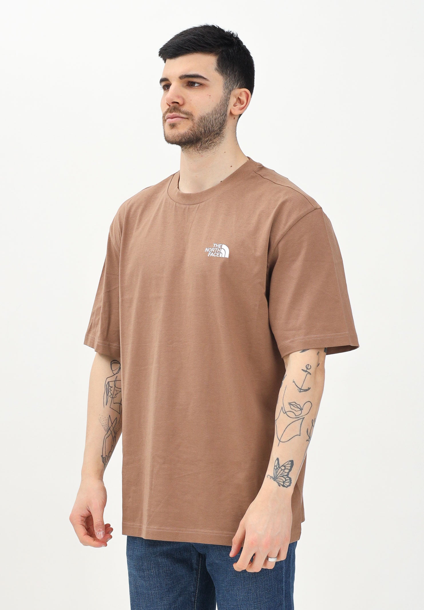 THE NORTH FACE T-shirt a manica corta Simple Dome marrone da uomo NF0A87NR6IH1 . THE NORTH FACE 