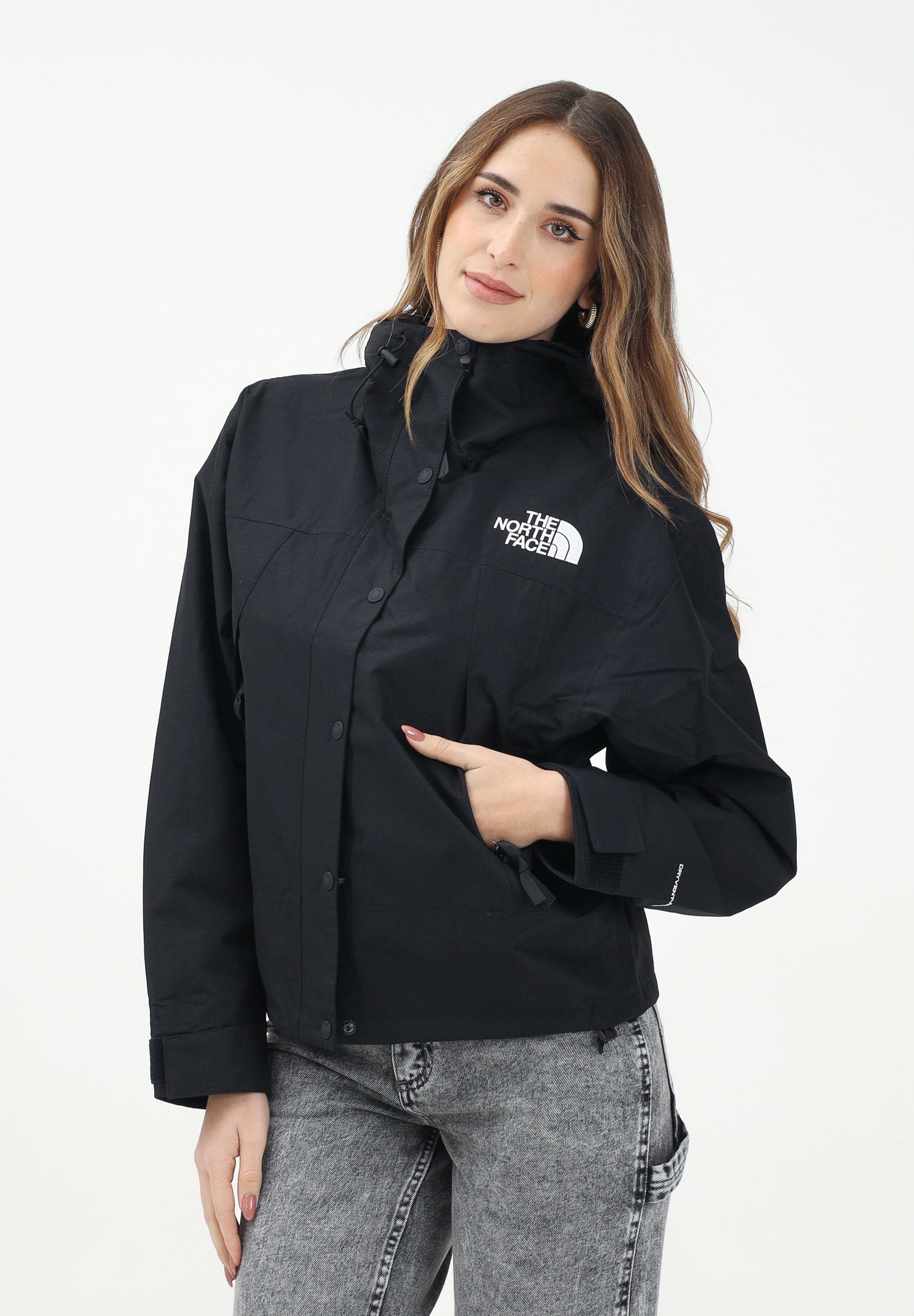 THE NORTH FACE Giacca a vento Mountain Mono nera da donna NF0A88YXJK31 . THE NORTH FACE 
