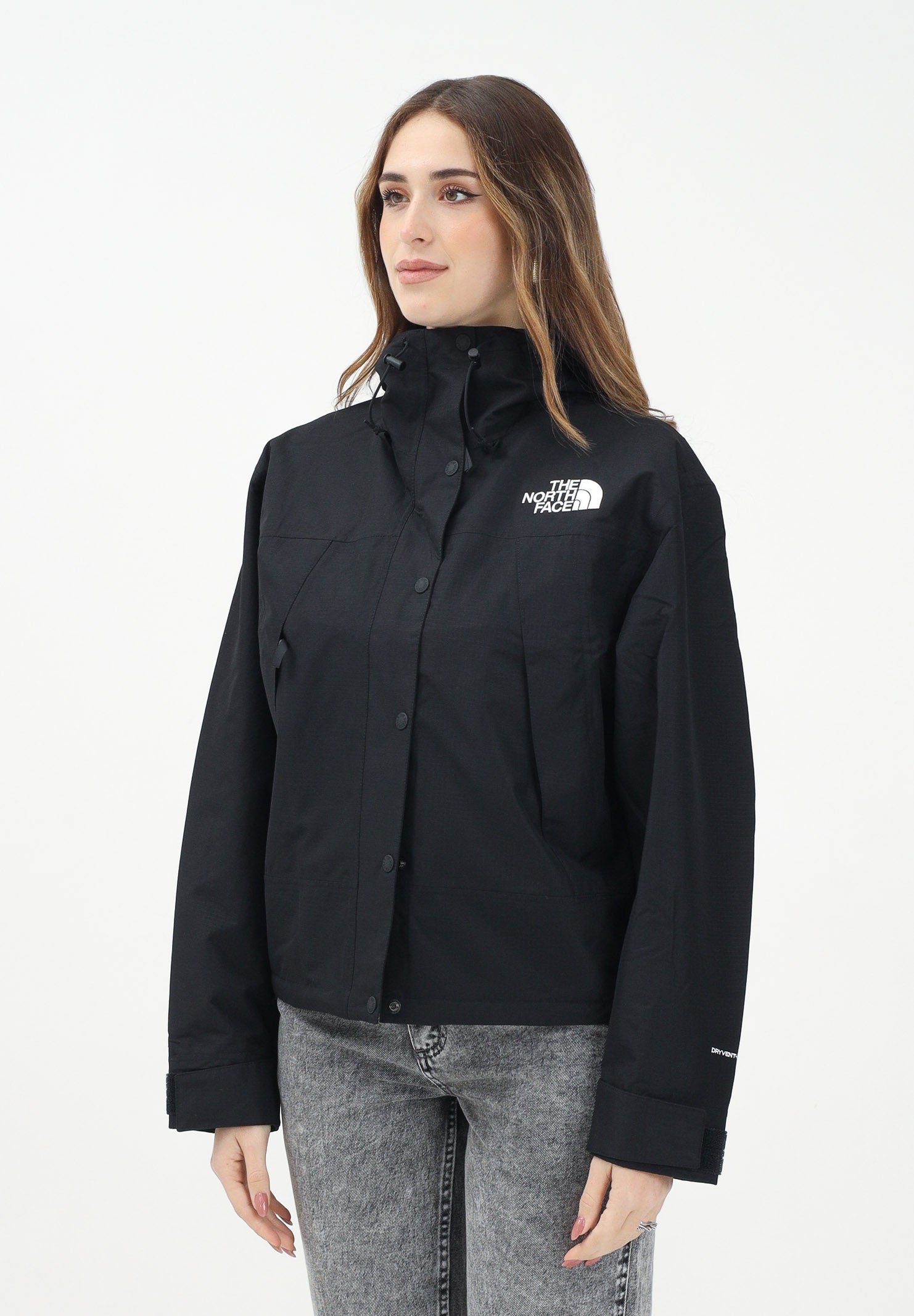 THE NORTH FACE Giacca a vento Mountain Mono nera da donna NF0A88YXJK31 . THE NORTH FACE 