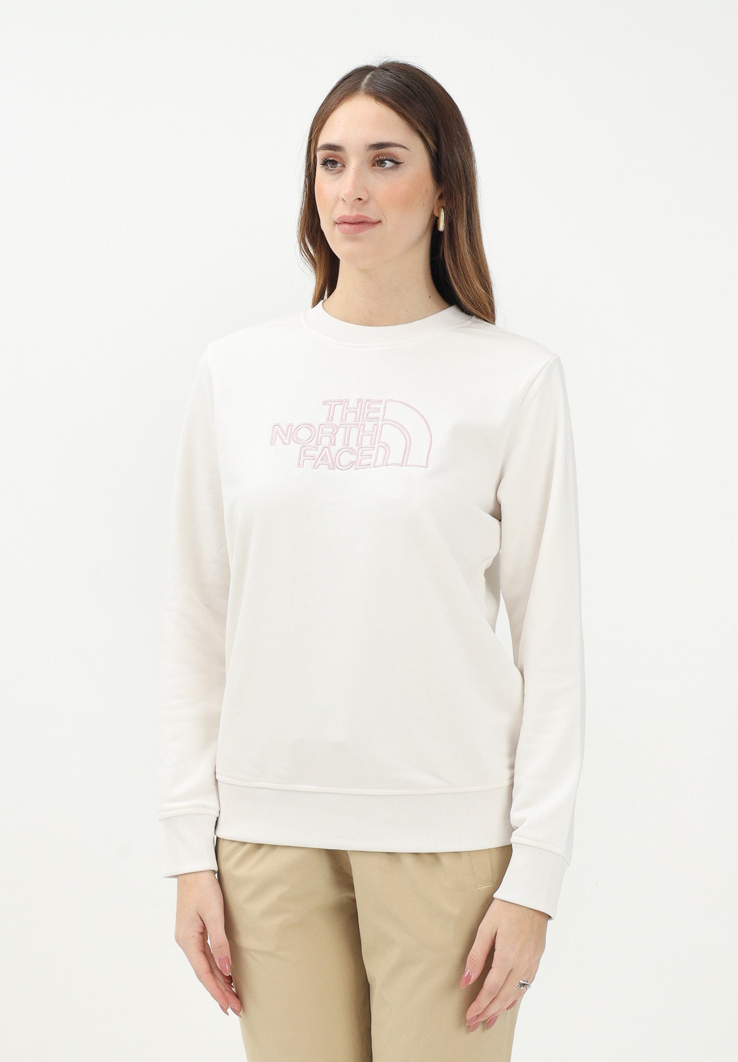 THE NORTH FACE Felpa girocollo Drew Peak Light panna da donna NF0A8C1EATW1 . THE NORTH FACE 