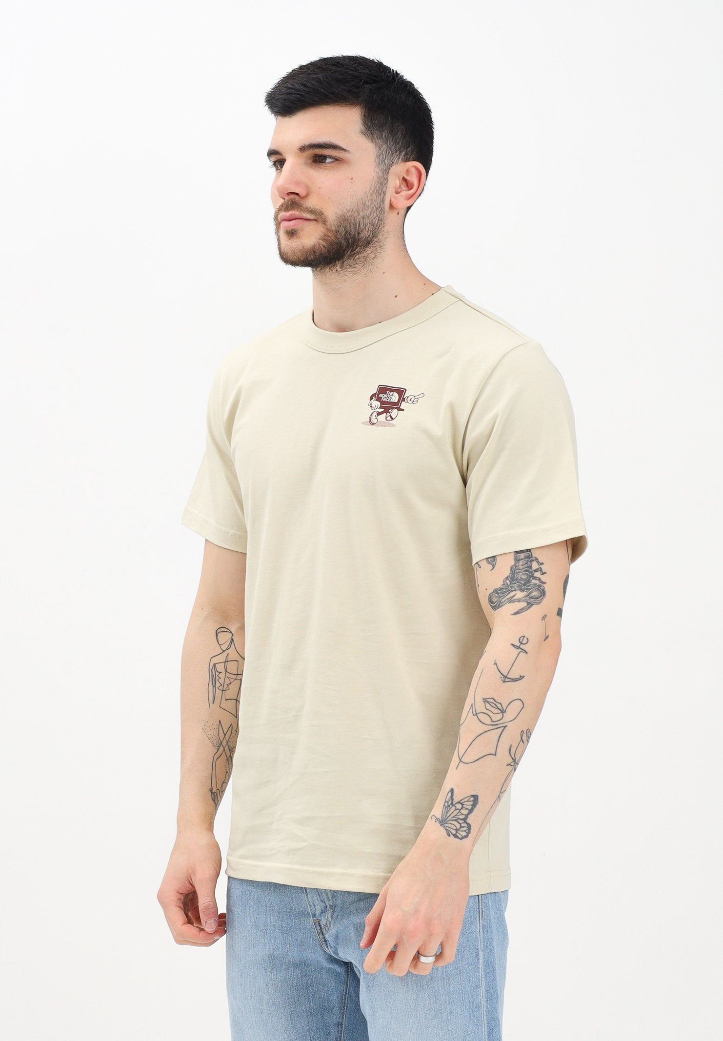 THE NORTH FACE T-shirt a manica corta Relaxed Cartoon beige da uomo NF0A8C303X41 . THE NORTH FACE 