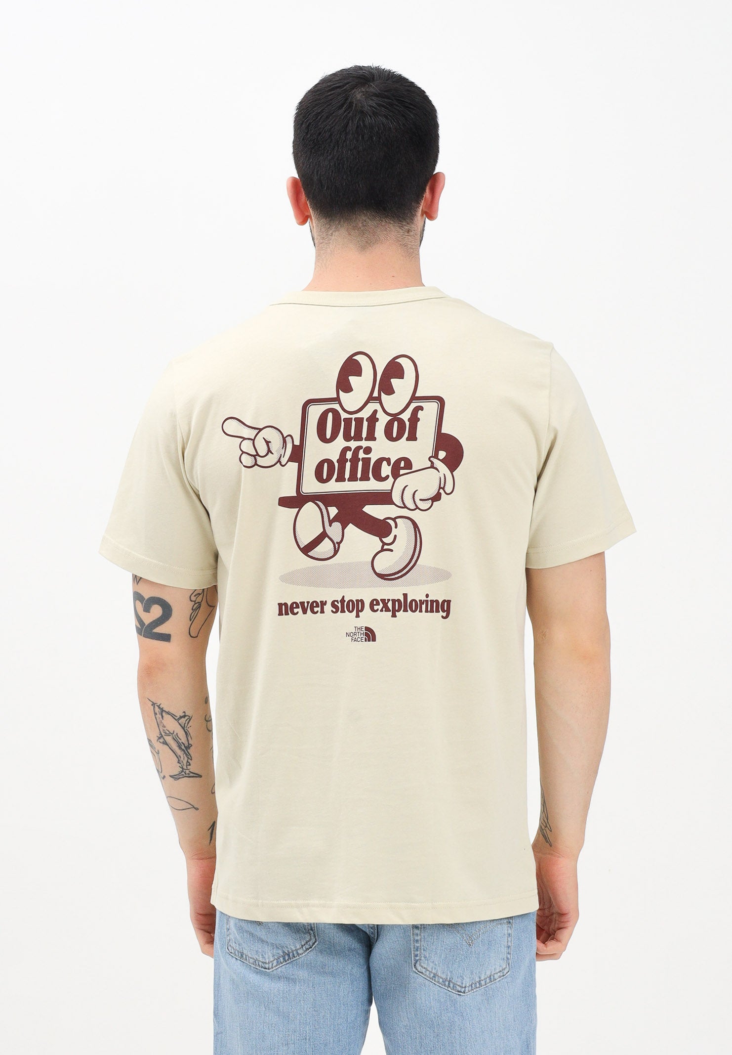 THE NORTH FACE T-shirt a manica corta Relaxed Cartoon beige da uomo NF0A8C303X41 . THE NORTH FACE 