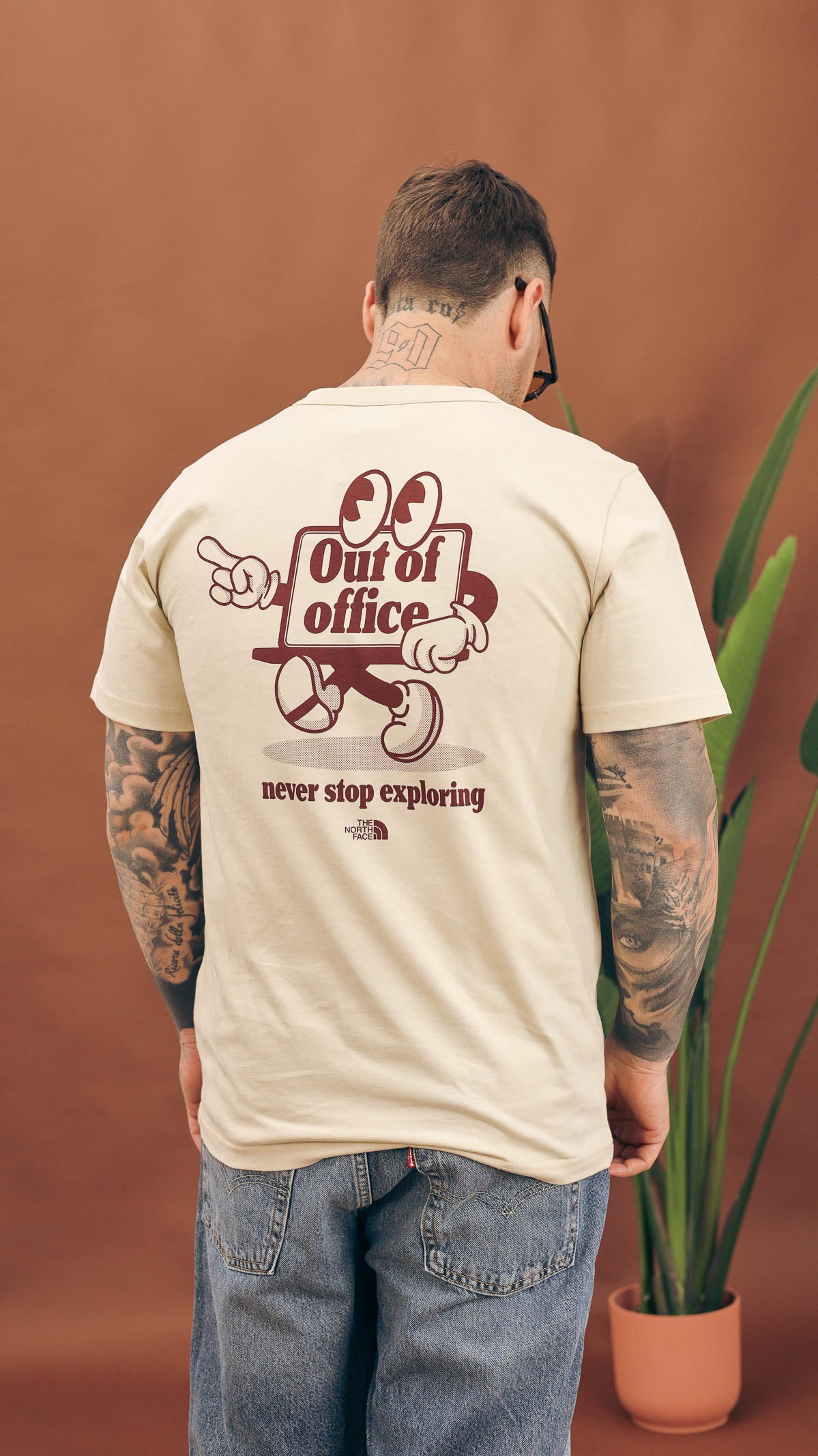 THE NORTH FACE T-shirt a manica corta Relaxed Cartoon beige da uomo NF0A8C303X41 . THE NORTH FACE 
