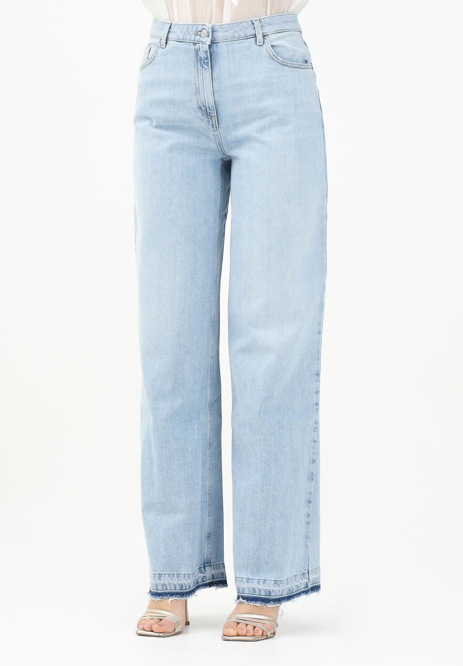 VICOLO Jeans a palazzo in denim chiaro da donna DD5142 ADE VICOLO 