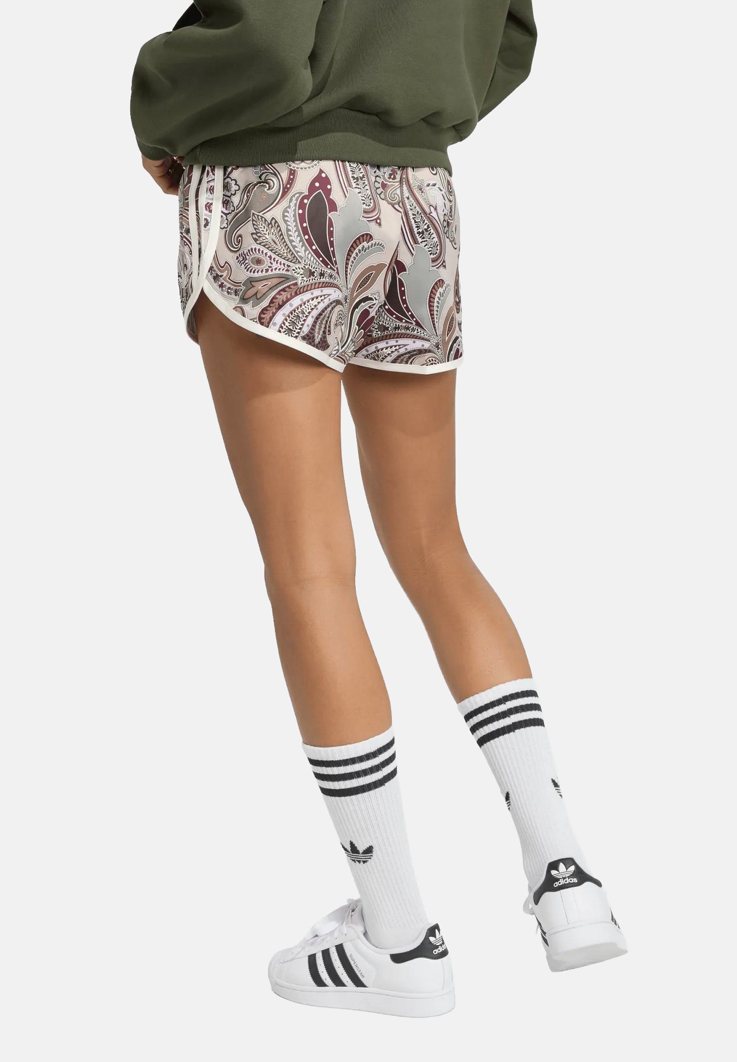 ADIDAS ORIGINALS shorts sportivi Multicolor nei toni beige, bordeaux, grigio e panna donna. HY5002 . ADIDAS ORIGINALS 