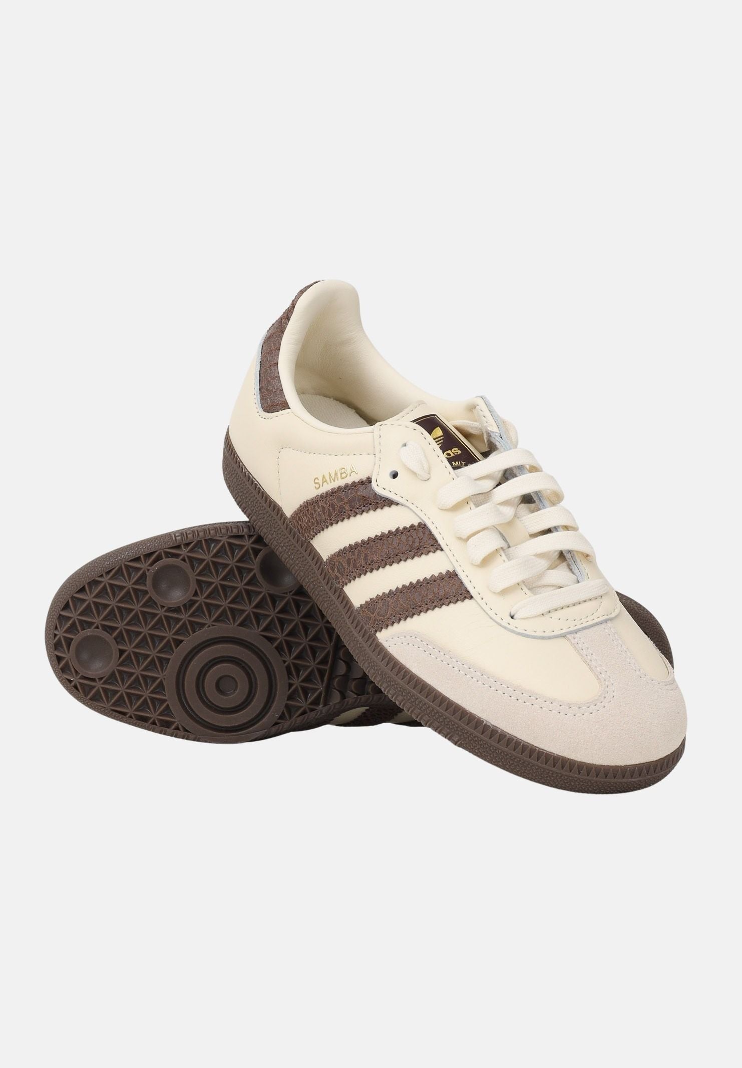 ADIDAS ORIGINALS Sneakers Samba OG panna e marroni per uomo e donna IH3980 . ADIDAS ORIGINALS 