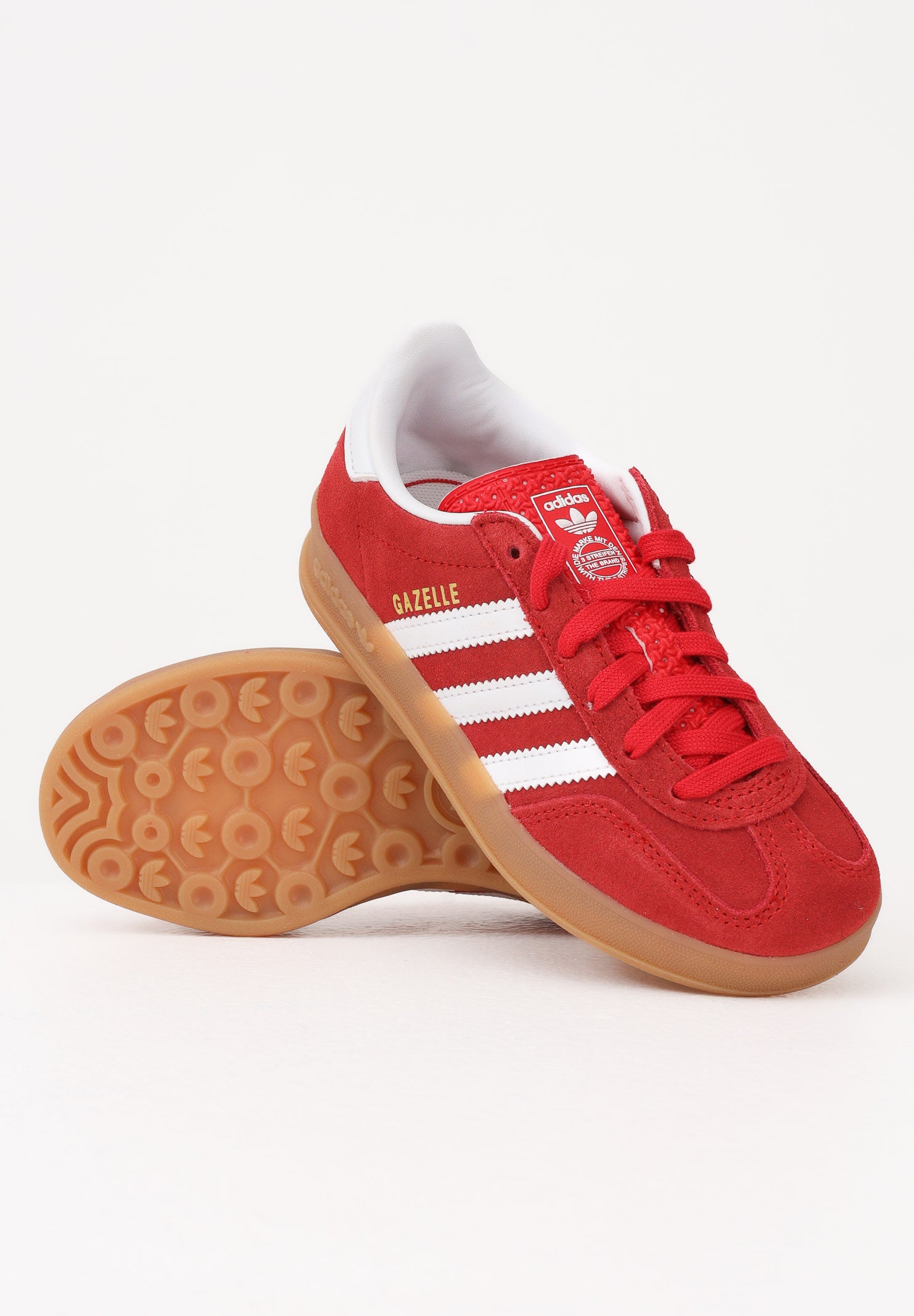 ADIDAS ORIGINALS Sneakers GAZELLE INDOOR rosse per bambino e bambina IH9136 . ADIDAS ORIGINALS 