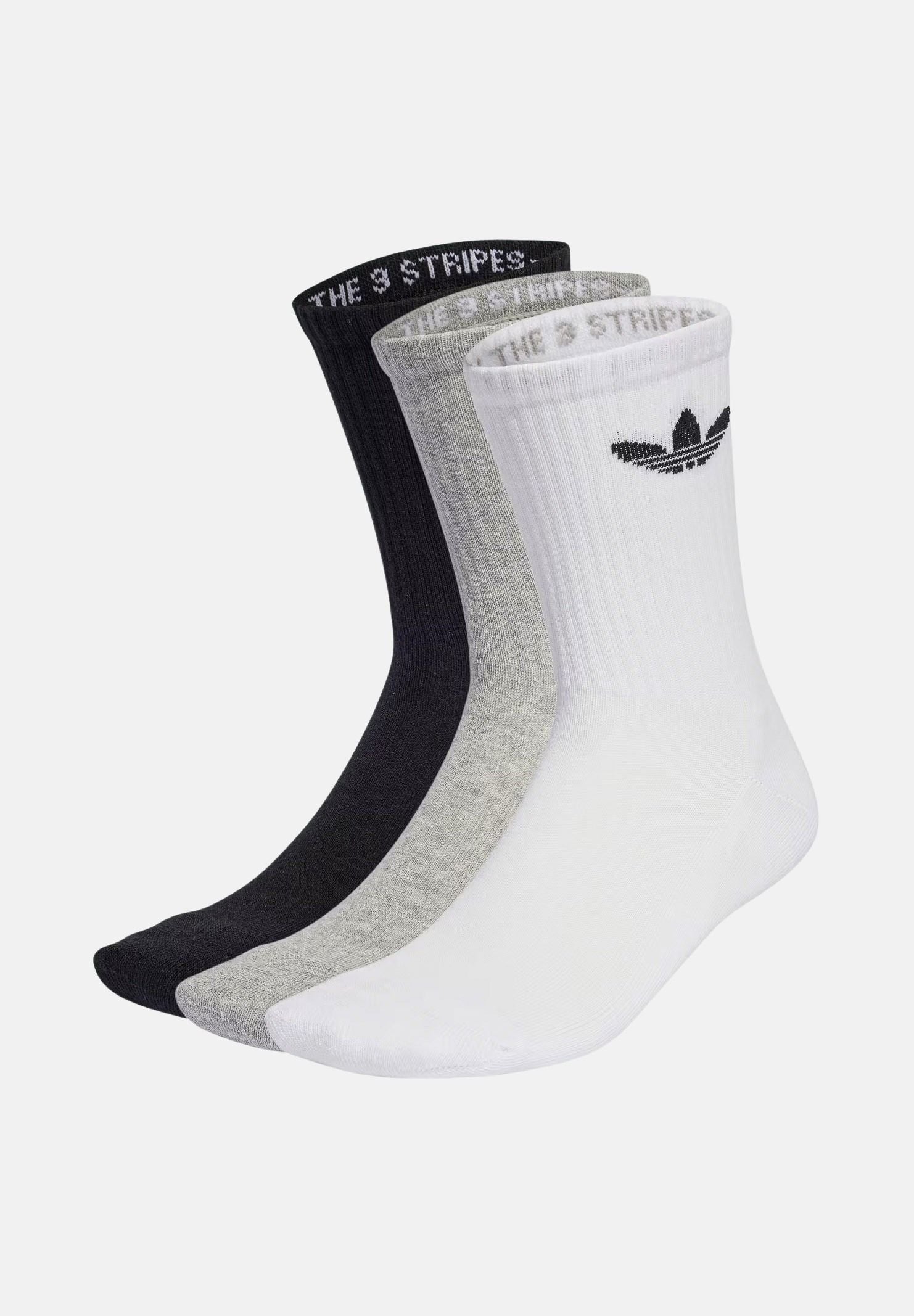 ADIDAS ORIGINALS Calzini Trefoil Cushion Crew (3 paia) multicolore per uomo e donna IJ5614 . ADIDAS ORIGINALS 