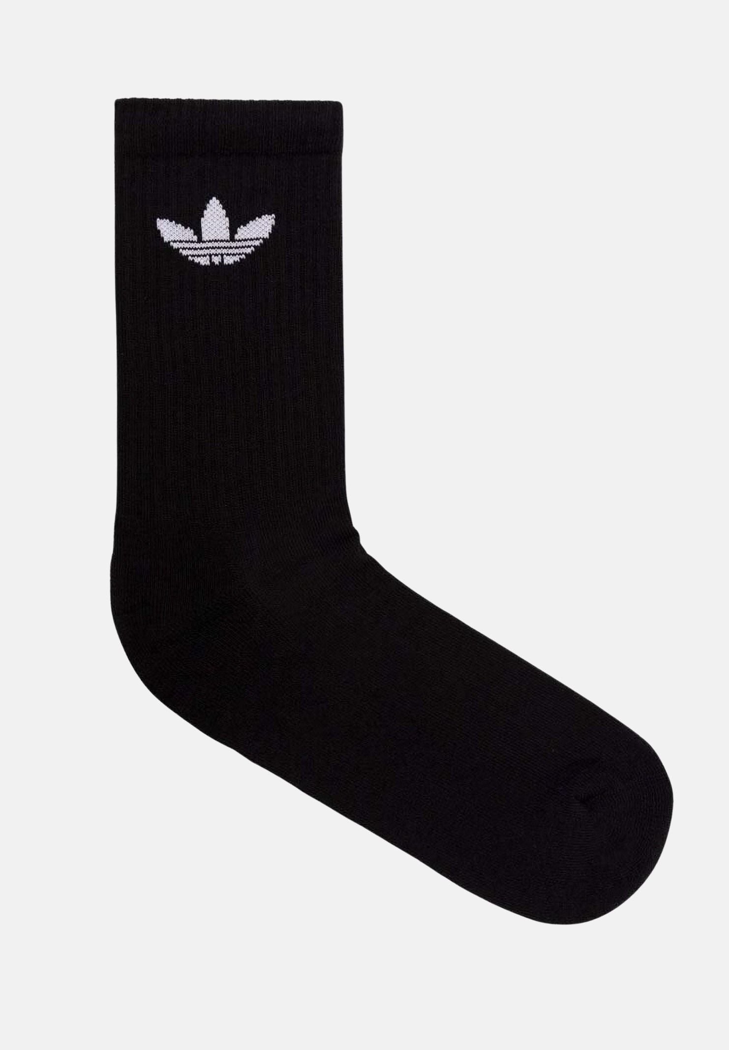 ADIDAS ORIGINALS Calzini Trefoil Cushion Crew (6paia) neri per uomo e donna IJ5618 . ADIDAS ORIGINALS 
