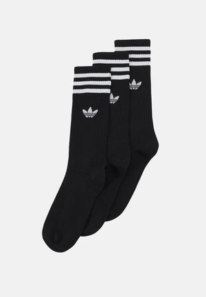 ADIDAS ORIGINALS Set da tre paia di calzini Solid Crew neri per uomo e donna IL5015 . ADIDAS ORIGINALS 