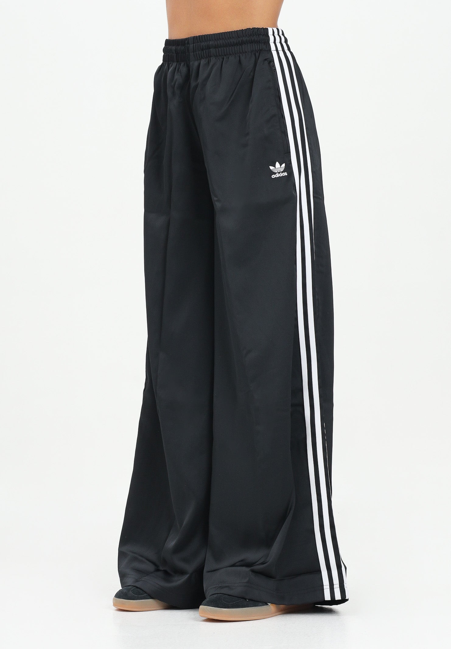 ADIDAS ORIGINALS Pantalone sportivo Adicolor Satin Wide Leg nero da donna IU2520 . ADIDAS ORIGINALS 