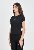 ADIDAS ORIGINALS T-shirt a manica corta Essentials Slim nera da donna IW5707 . ADIDAS ORIGINALS 