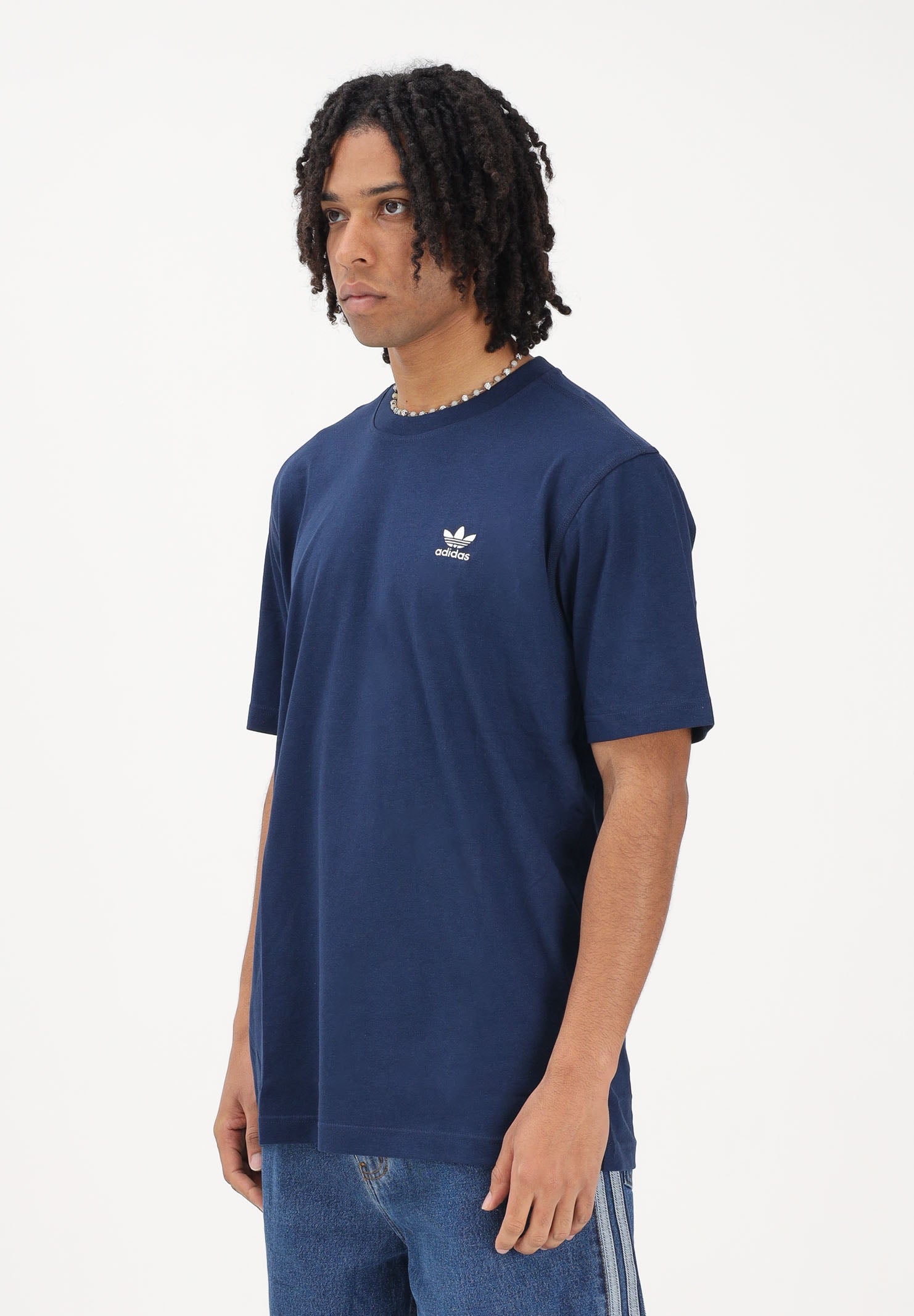 ADIDAS ORIGINALS T-shirt a manica corta Trefoil Essentials blu da uomo JC9989 . ADIDAS ORIGINALS 