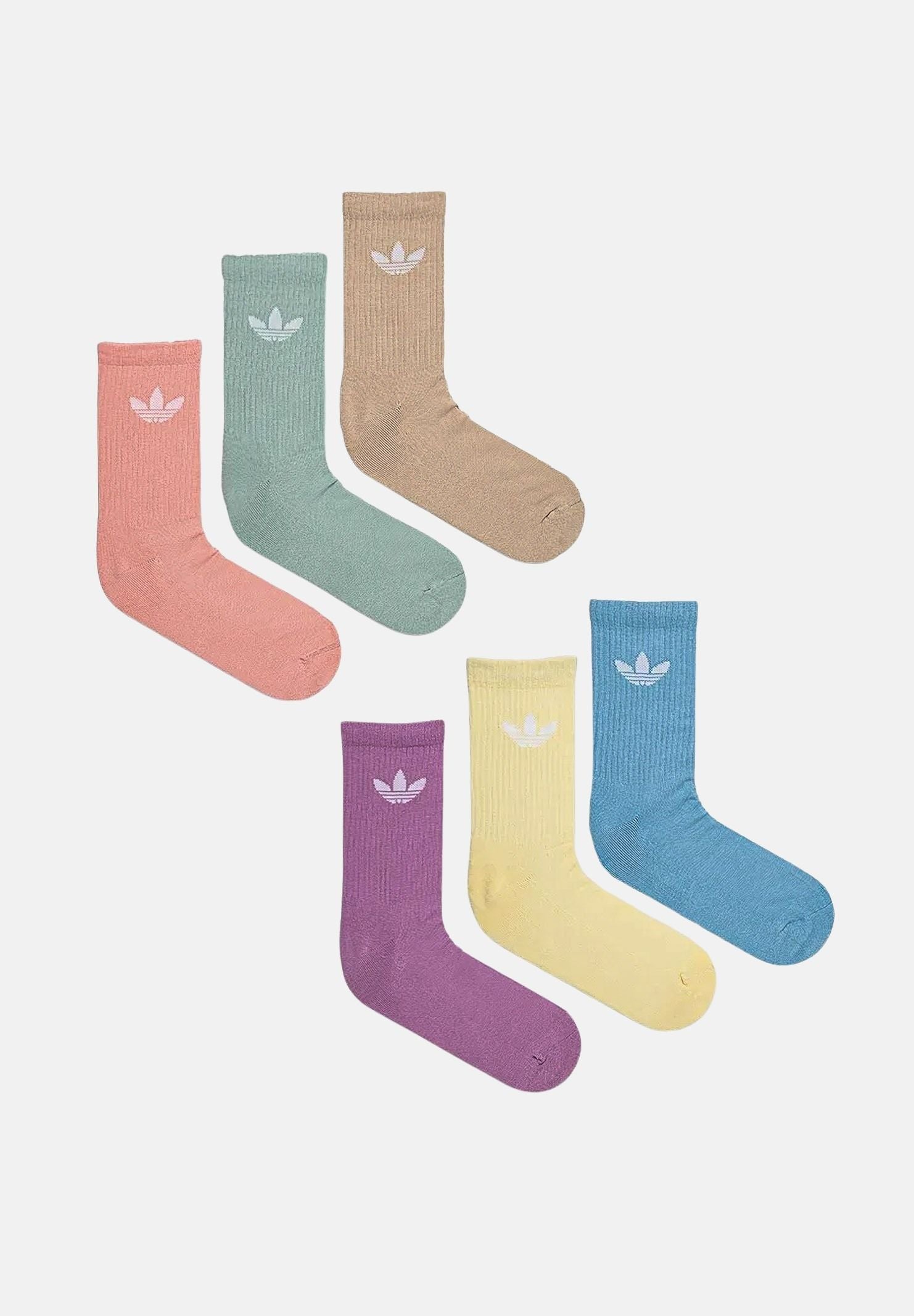 ADIDAS ORIGINALS Calzini (6paia) Trefoil Crew multicolore per uomo e donna JF6366 . ADIDAS ORIGINALS 
