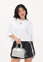 ADIDAS ORIGINALS T-shirt a manica corta Essentials Crop bianca da donna JJ3385 . ADIDAS ORIGINALS 