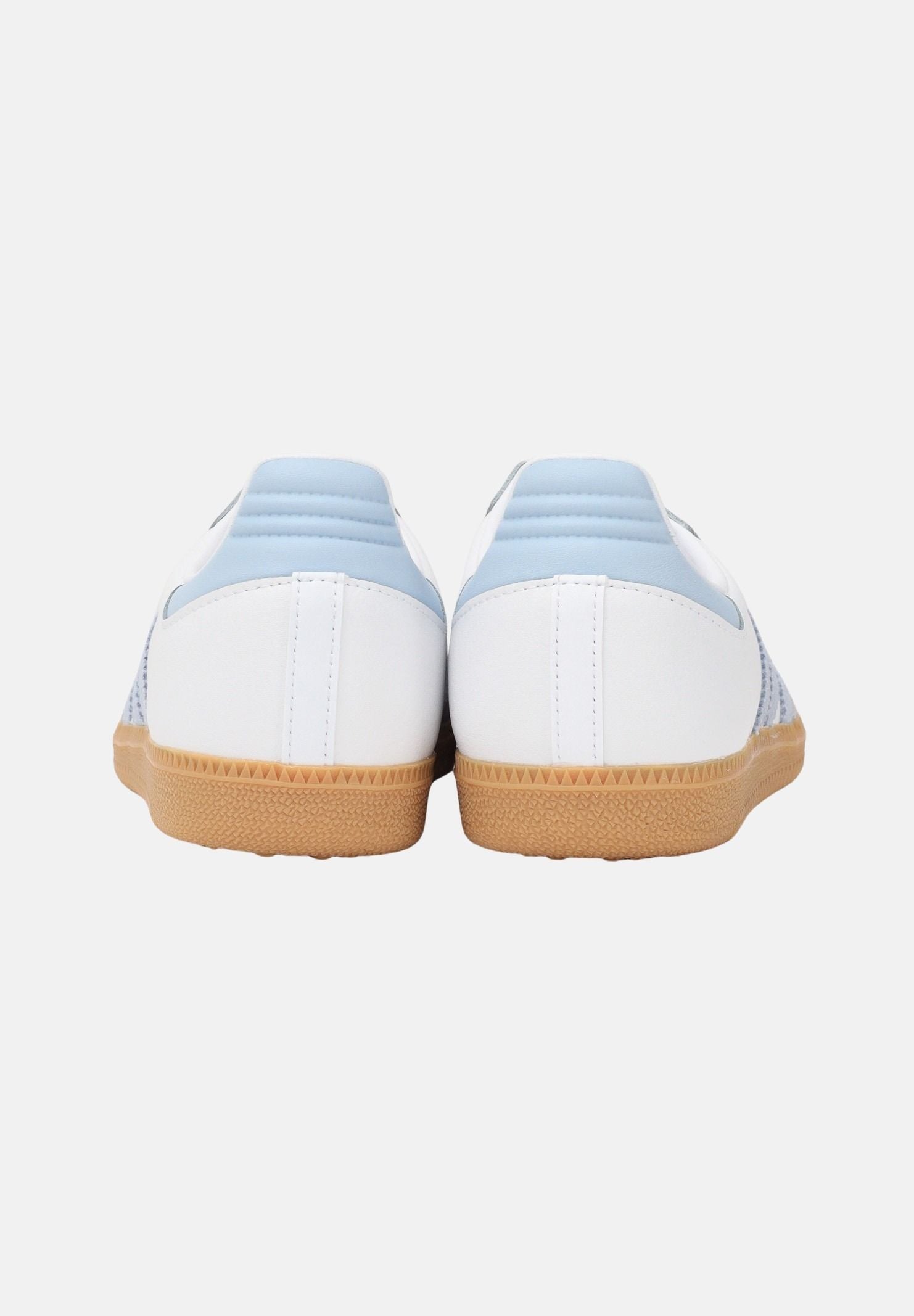 ADIDAS ORIGINALS Sneakers SAMBA OG bianche e celesti per uomo e donna JQ2019 . ADIDAS ORIGINALS 