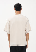 ADIDAS ORIGINALS T-shirt a manica corta TREFOIL ESSENTIALS panna da uomo JW0970 . ADIDAS ORIGINALS 