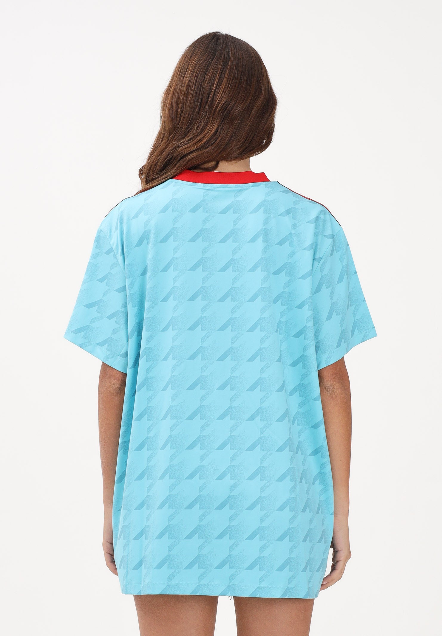 ADIDAS ORIGINALS T-shirt a manica corta Football Allover azzurra e rossa per uomo e donna JW2771 . ADIDAS ORIGINALS 