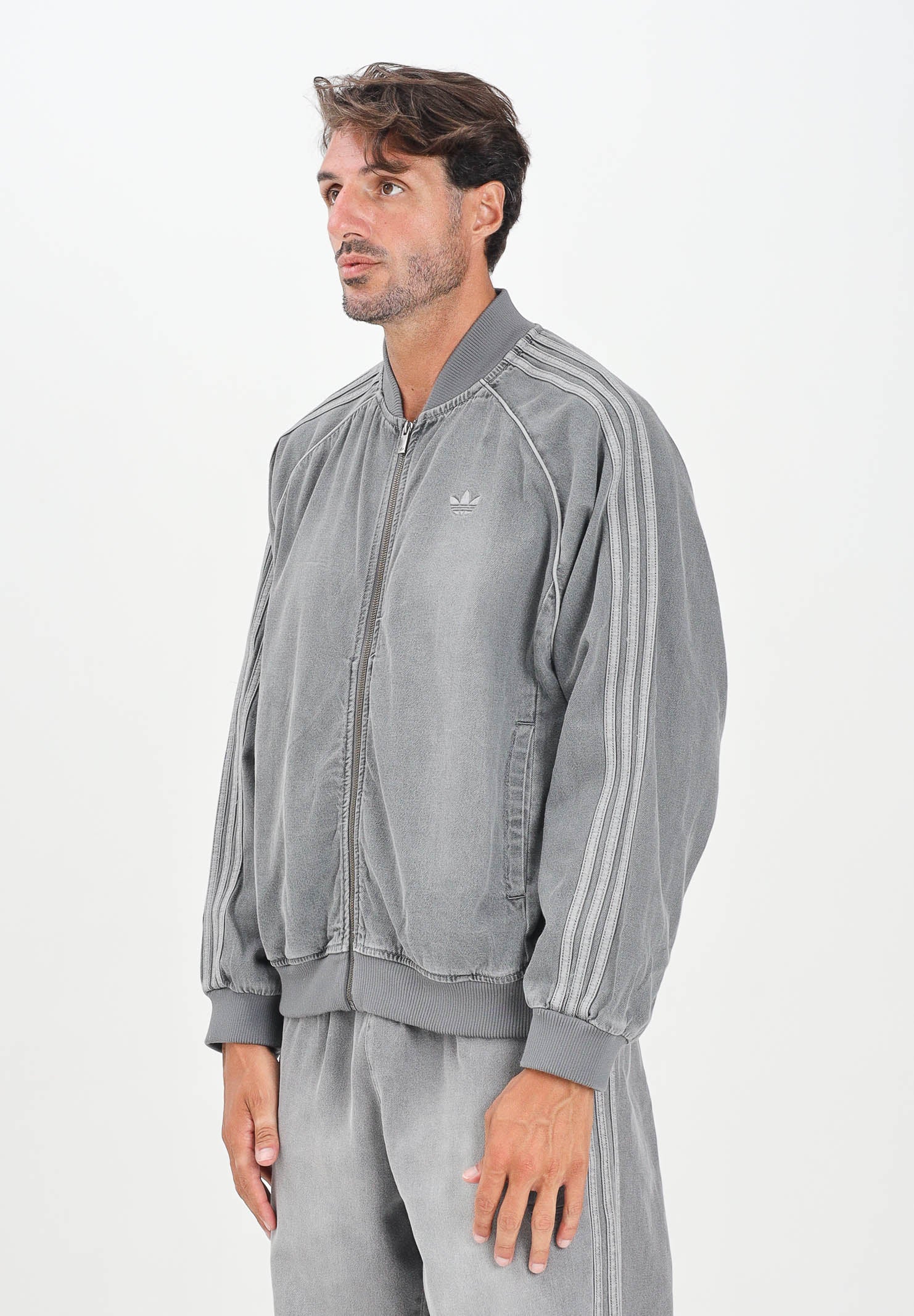 ADIDAS ORIGINALS Giacca SST Adicolor Loose in denim grigio da uomo JW5915 . ADIDAS ORIGINALS 