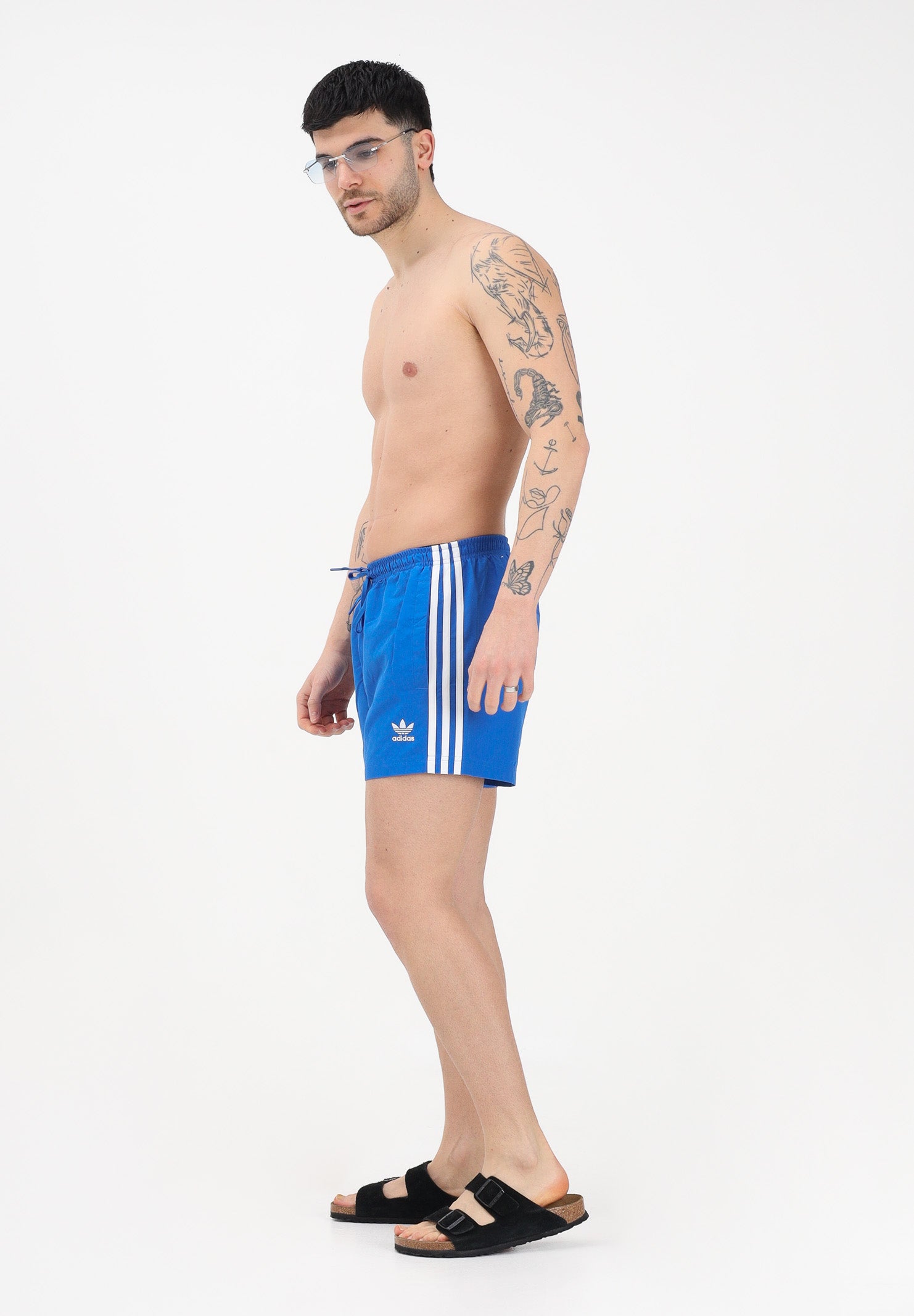 ADIDAS ORIGINALS Shorts mare ADICOLOR 3 STRIPES azzurro da uomo JX2685 . ADIDAS ORIGINALS 