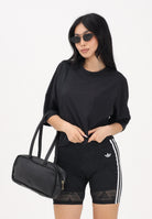 ADIDAS ORIGINALS T-shirt a manica corta Off Placed 3-Stripes nera da donna JX2707 . ADIDAS ORIGINALS 