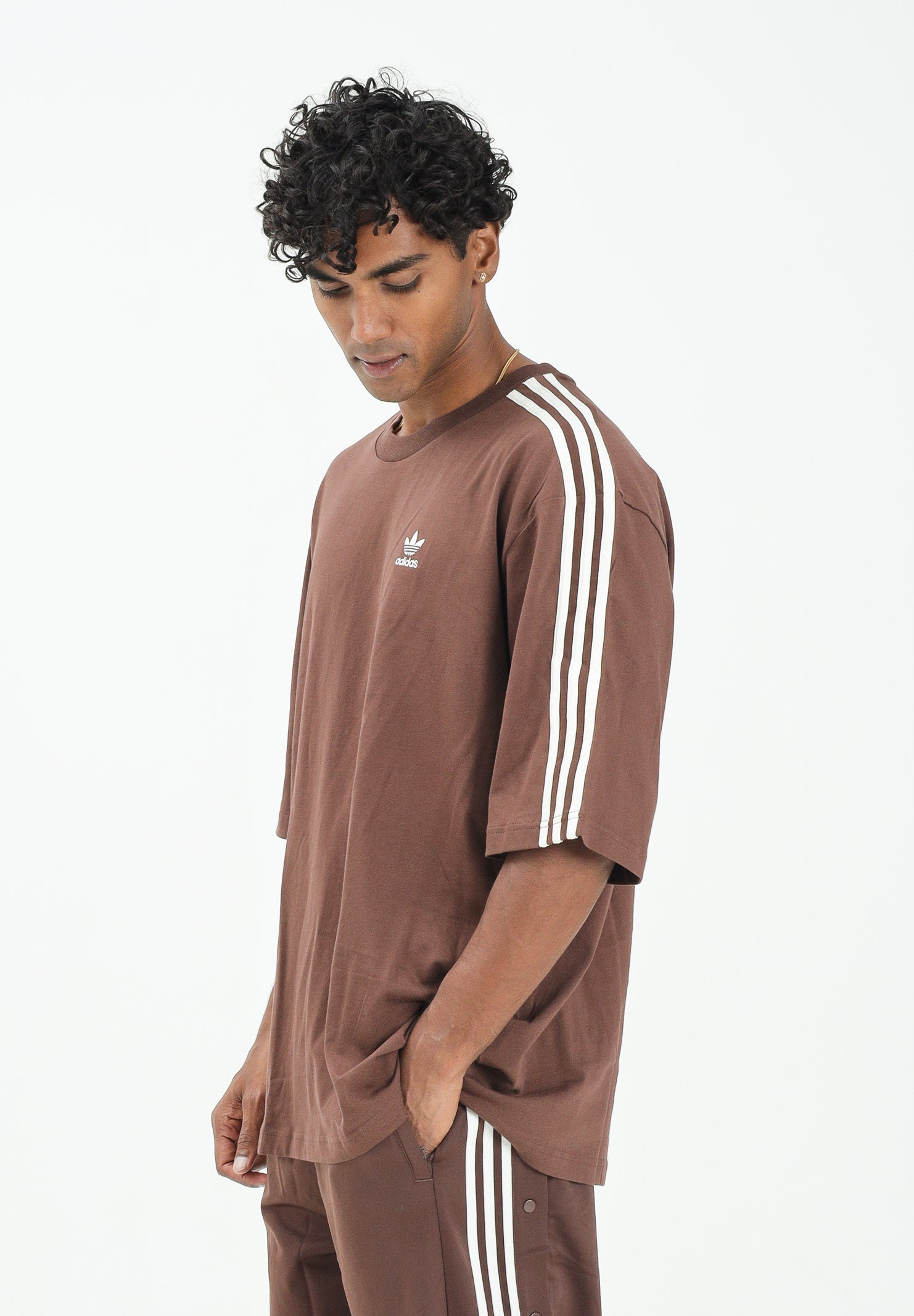ADIDAS ORIGINALS T-shirt a manica corta adicolor Oversized marrone da uomo KA0476 . ADIDAS ORIGINALS 