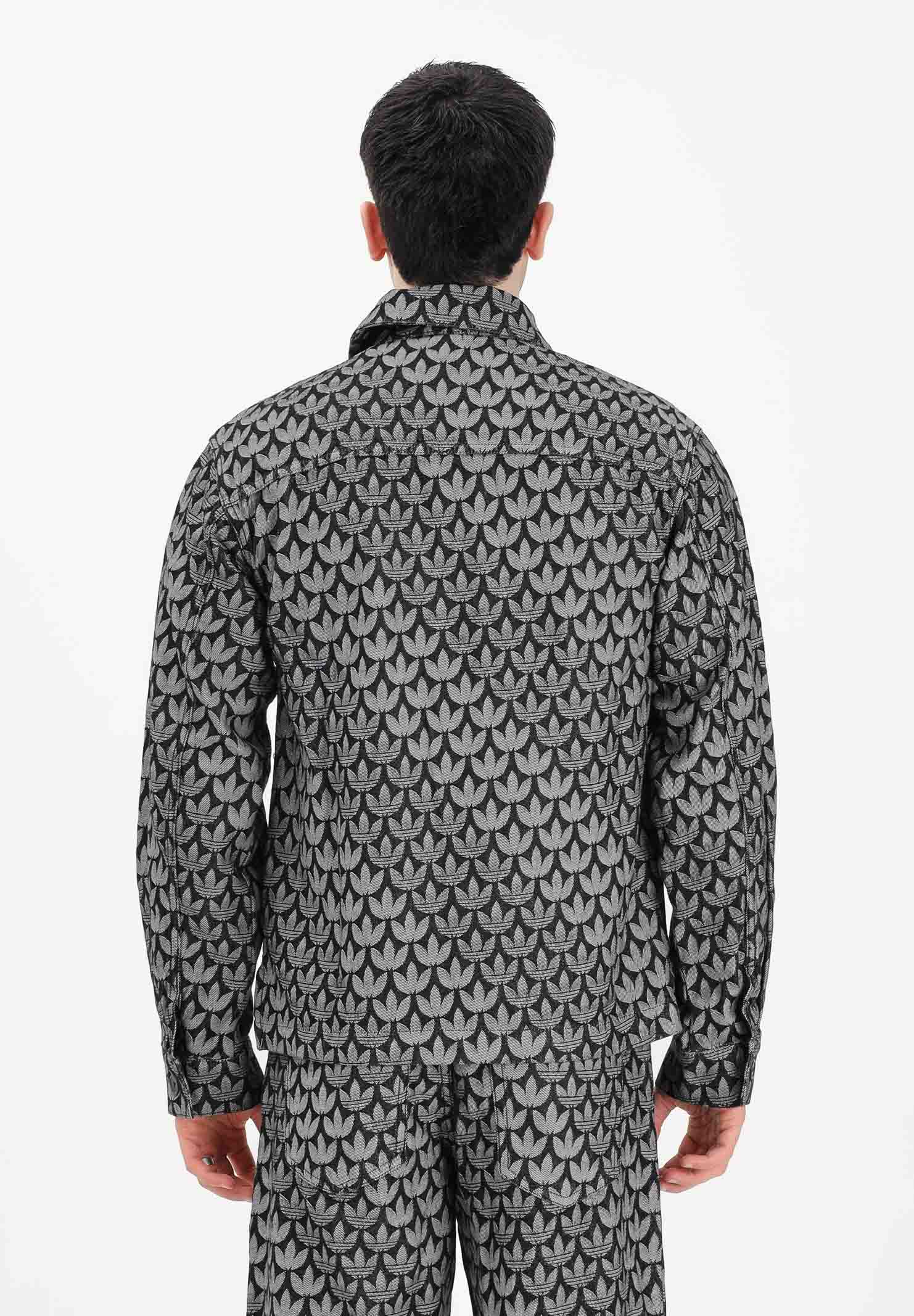 ADIDAS ORIGINALS Camicia in denim nero da uomo con monogramma KC6379 . ADIDAS ORIGINALS 