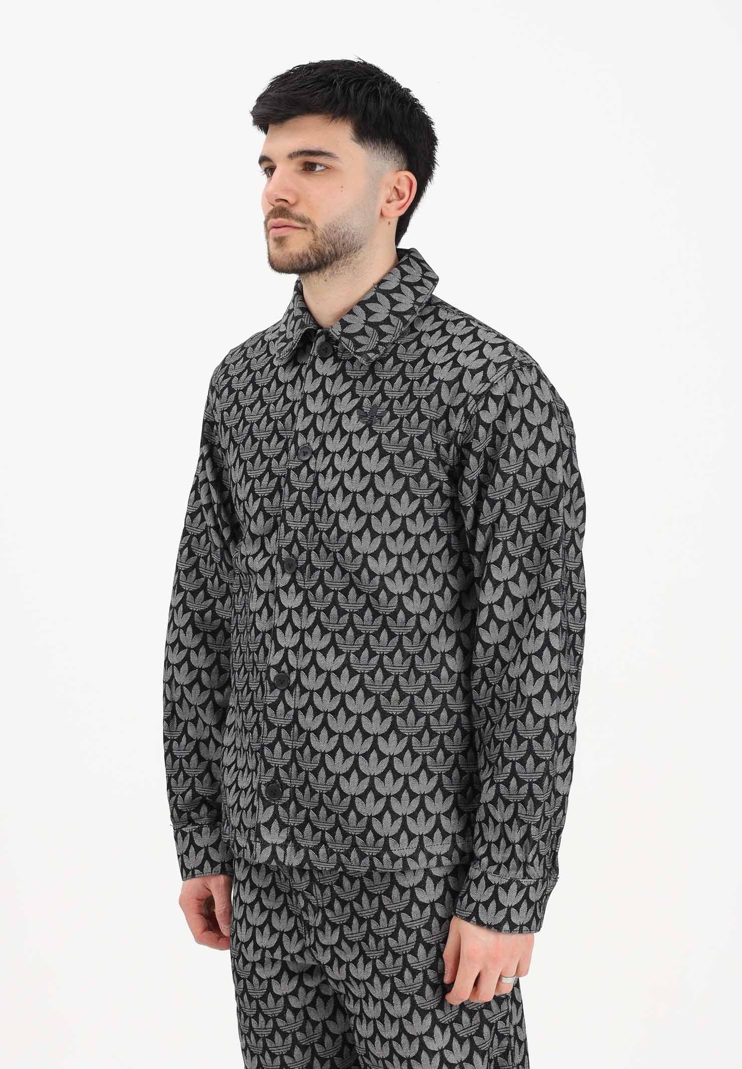 ADIDAS ORIGINALS Camicia in denim nero da uomo con monogramma KC6379 . ADIDAS ORIGINALS 