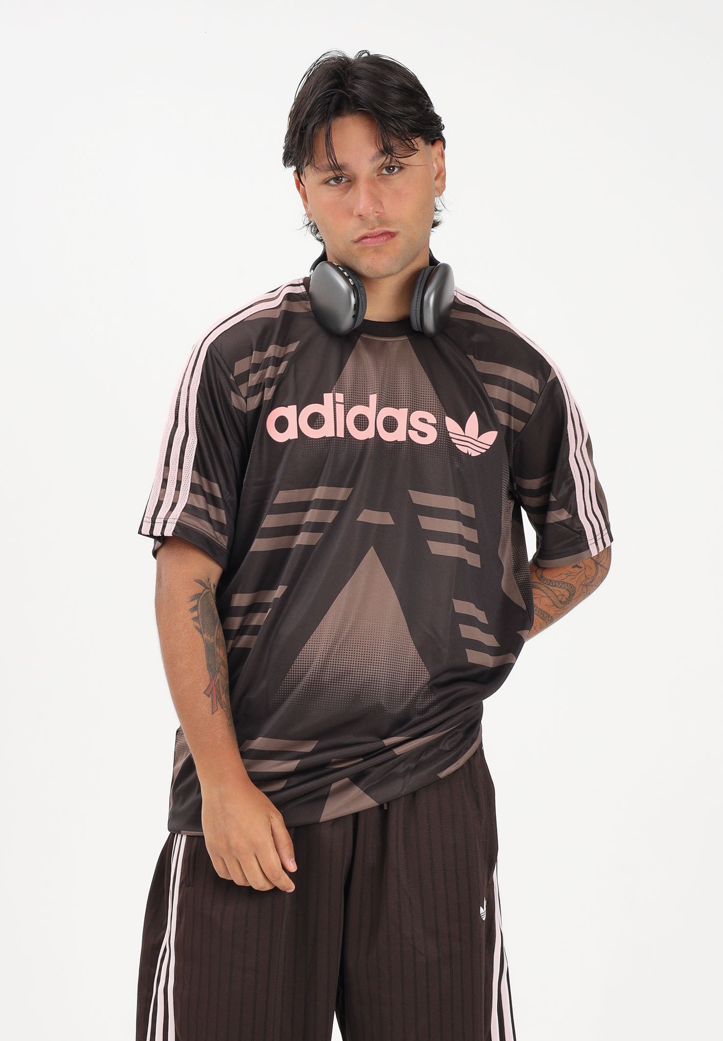 ADIDAS ORIGINALS T-shirt a manica corta LOOSE SPONSORED JERSEY marrone e rosa per uomo e donna KC6429 . ADIDAS ORIGINALS 